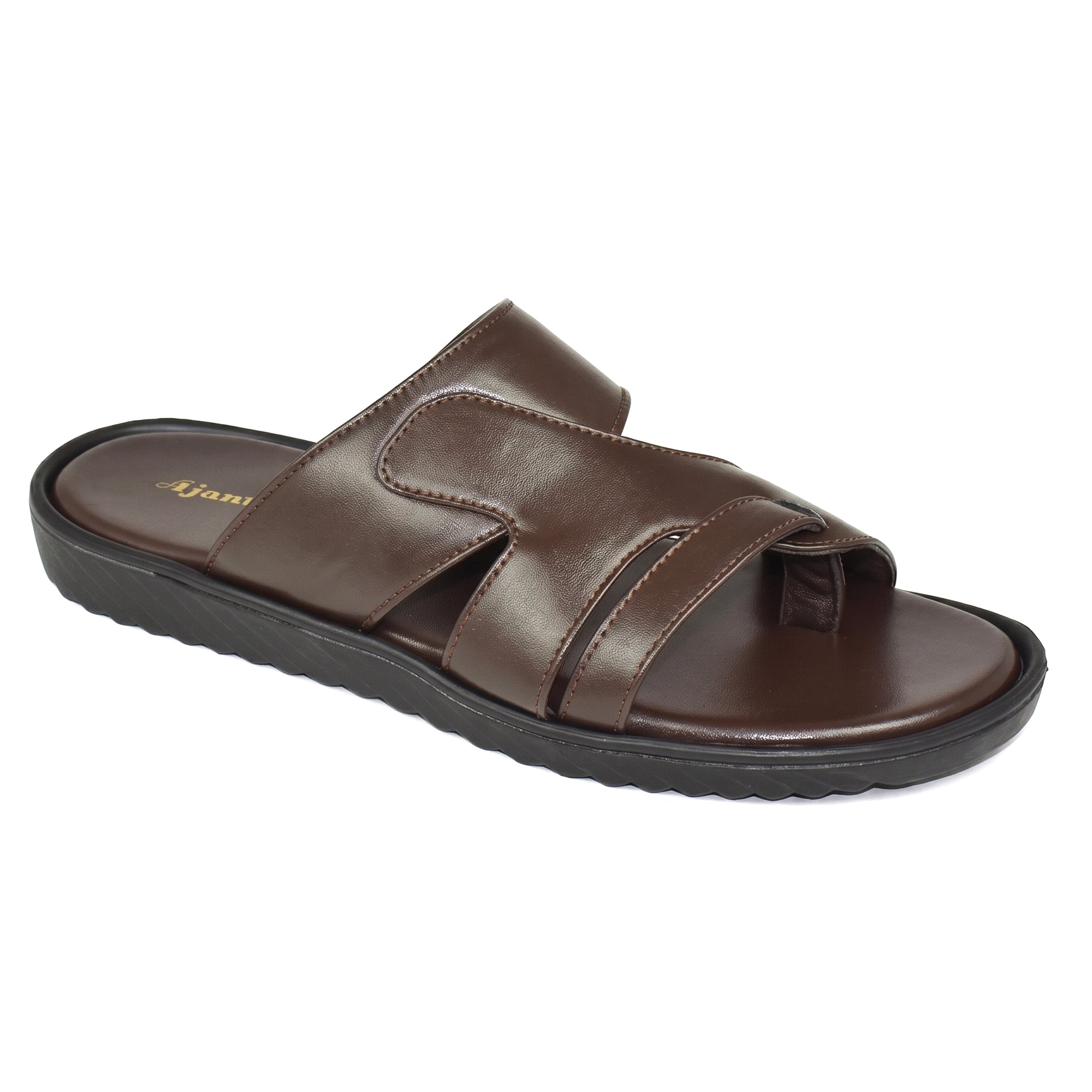 AJANTA Men Lightweight Comfort Sandals | Flexible Sole | Casual Wear (Brown)