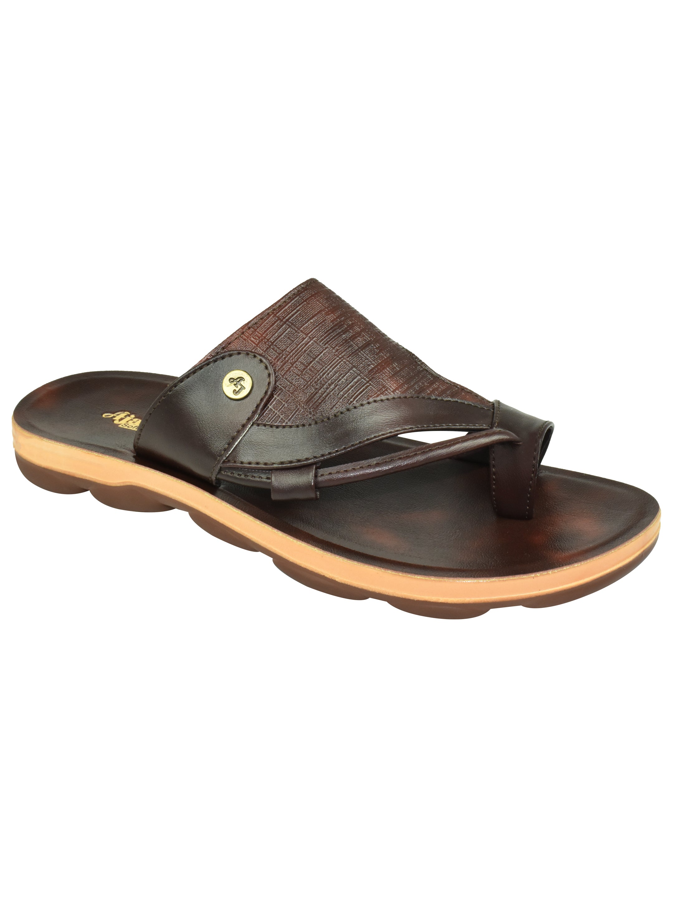 Ajanta Men’s Black Cross-Strap Sandal with Adjustable Buckle & Anti-Slip Outsole