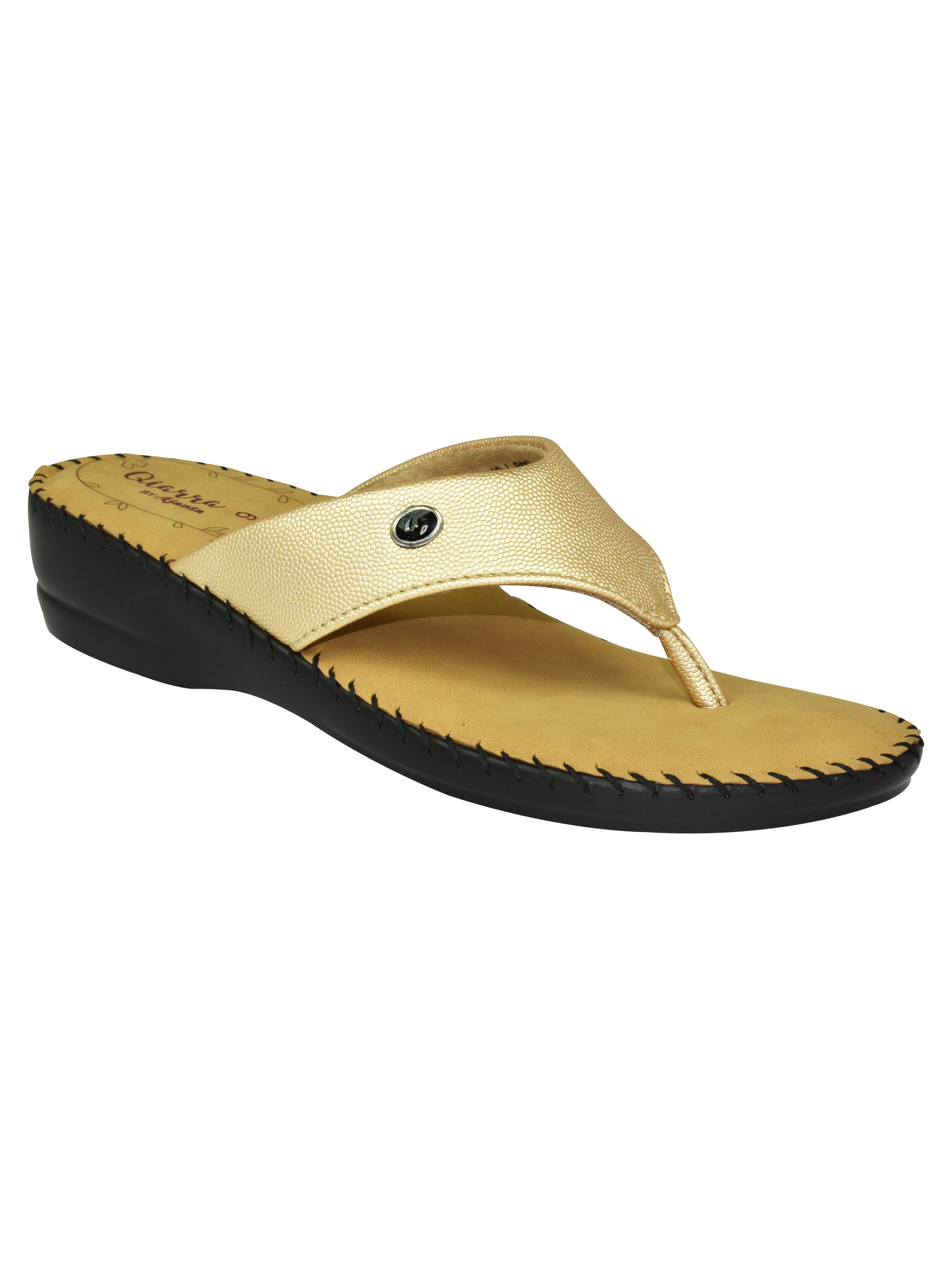 AJANTA Women's Copper Flat Sandals | Stylish Synthetic Upper | Lightweight EVA Sole | Comfortable Everyday Wear Sandal BL1562