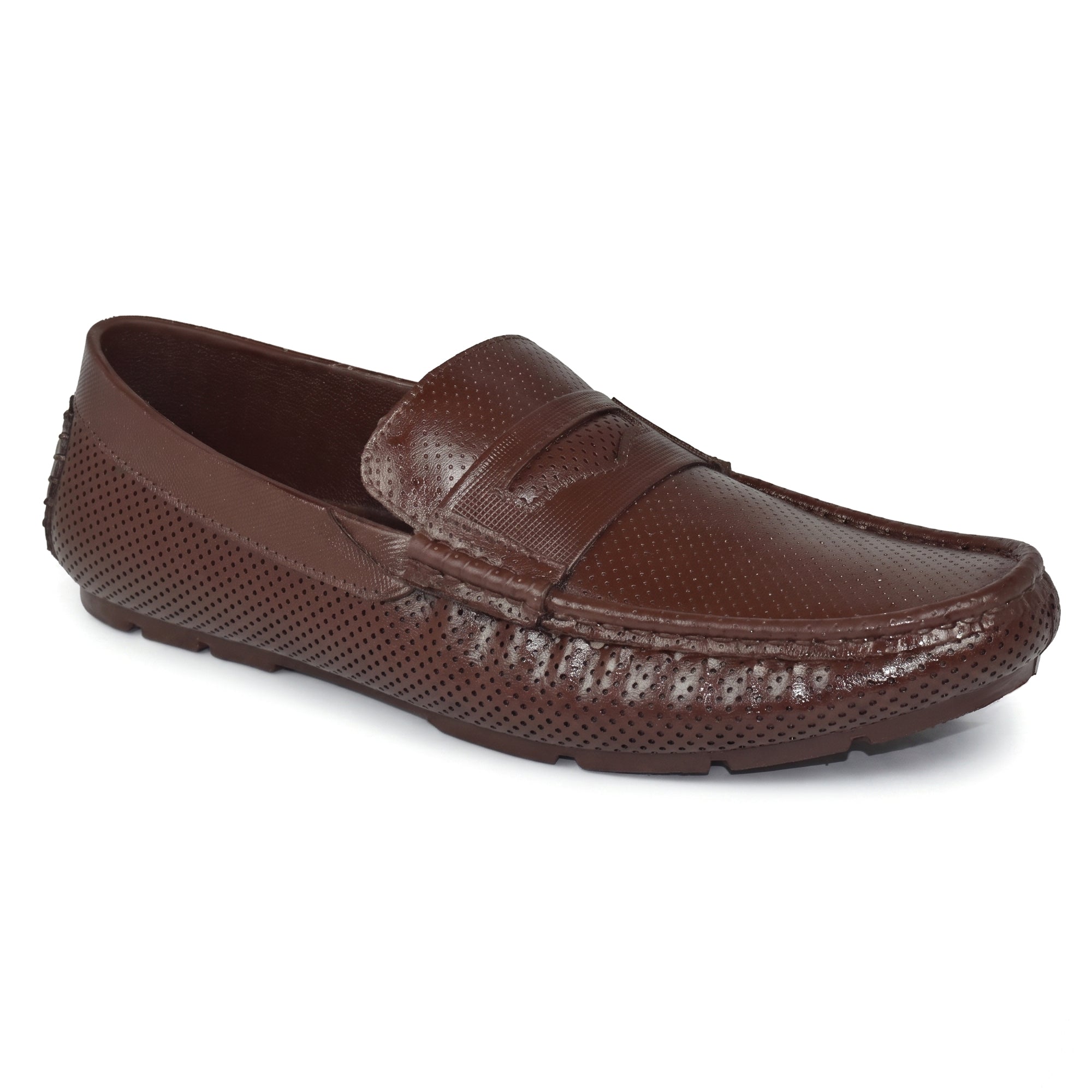 AJANTA Waterproof Slip-On PVC Loafers Shoes for Men | Lightweight Anti-Skid Casual Office Shoes for Men | Comfortable Fit Rainy Shoes & Moccasin Footwear for Travel & Driving Brown