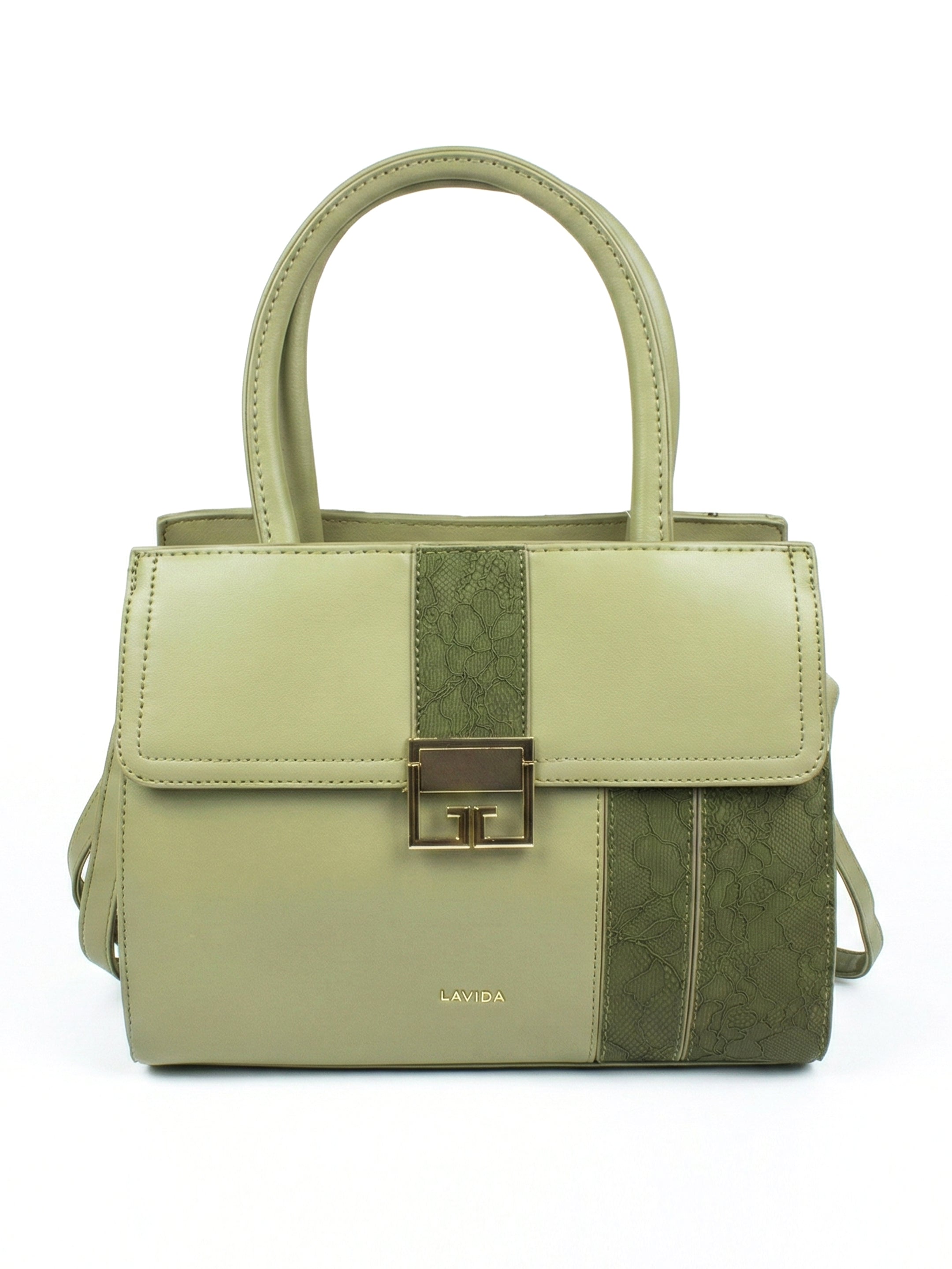 Ajanta Women’s Stylish Green Handbag with Detachable Strap
