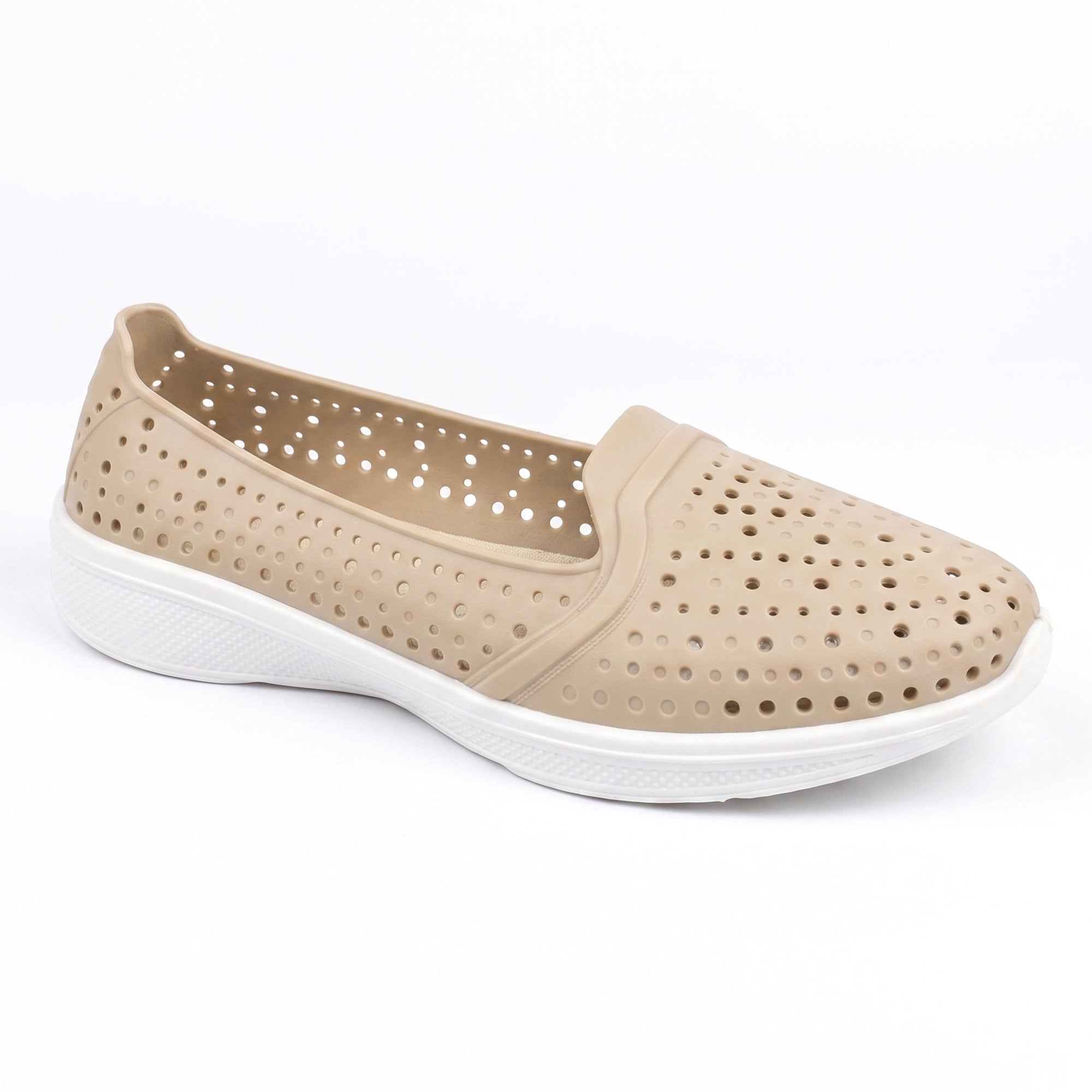 AJANTA Women PVC Molded Casual Shoes | Lightweight Comfortable Slip-On Daily Wear Footwear (Cream)