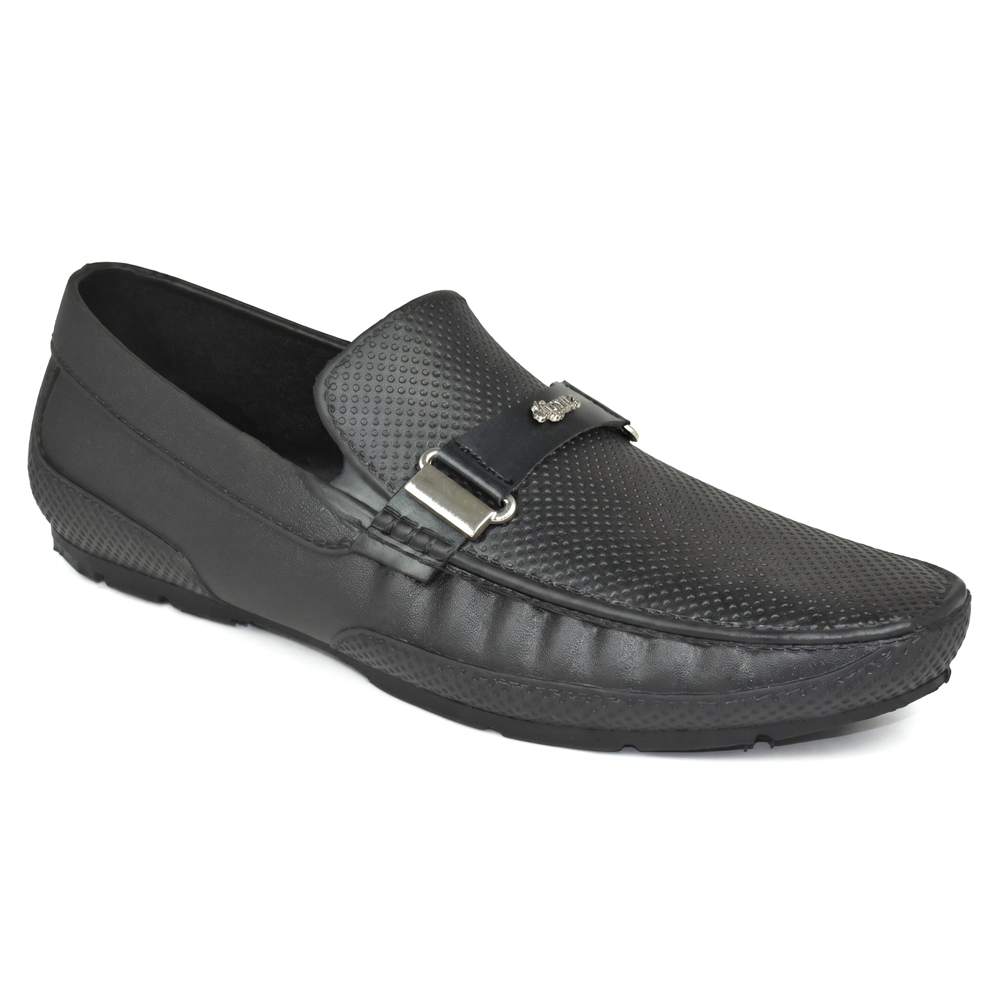 AJANTA PVC Loafers Monsoon Shoes for Men | Waterproof Slip Resistant Flexible Outsole | Lightweight Slip-On Embossed Metal Buckle Casual Rain Shoes for Office & Party Brown