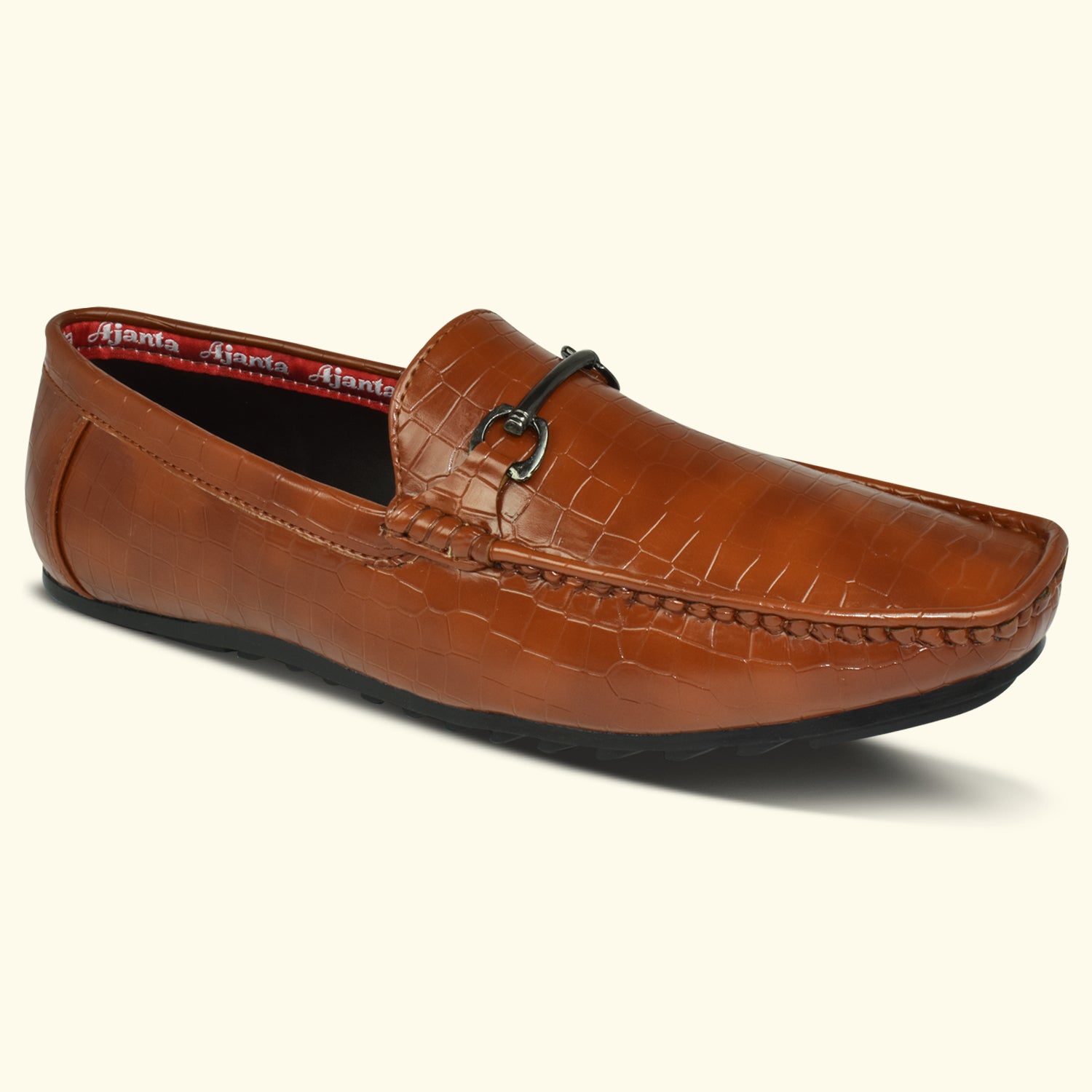 AJANTA Tan Loafers For Men| Soft Cushioned Insole | Slip-On Shoes for Casual, Office & Everyday Wear EG4022