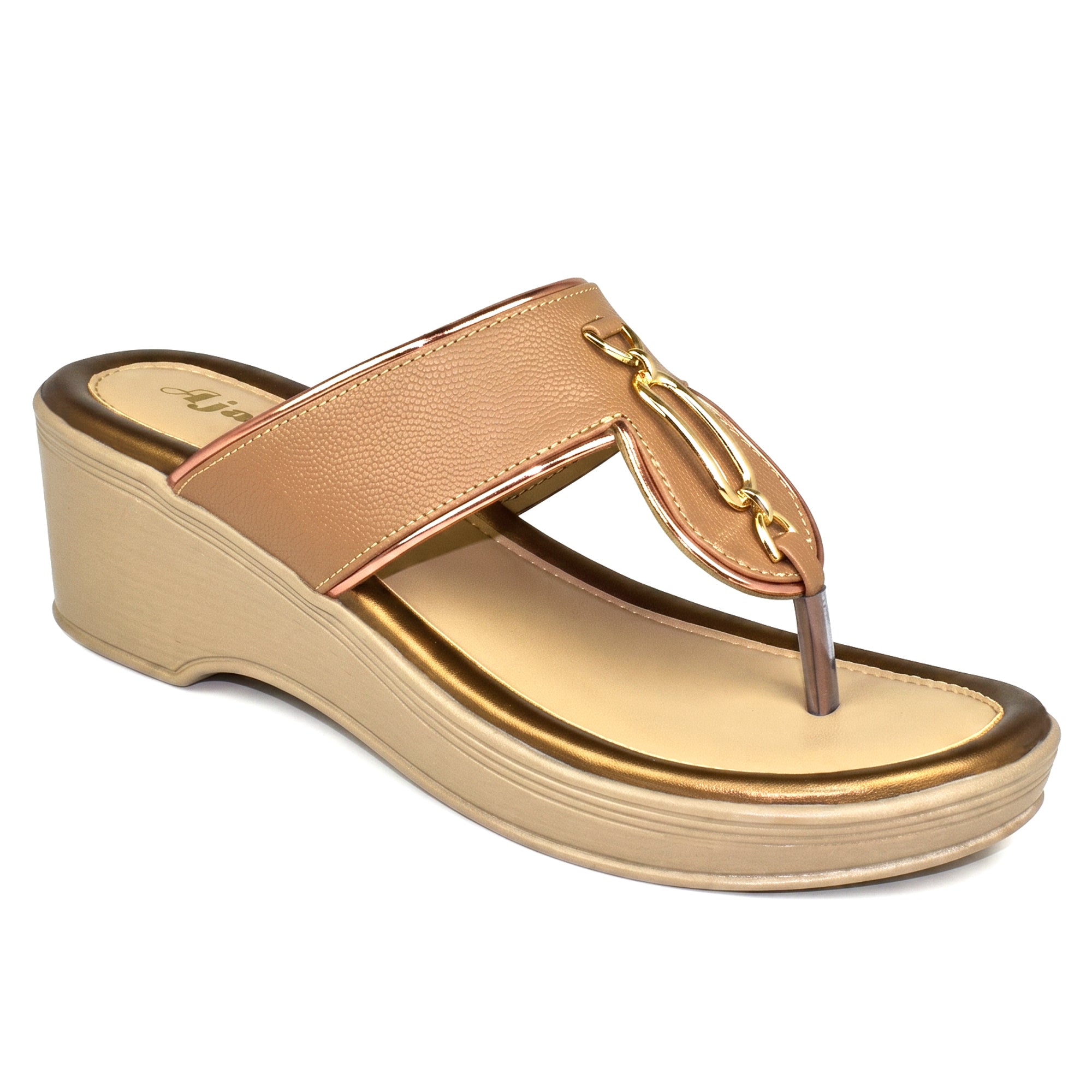 Ajanta Women's Comfortable Slip-on Wedge Sandals - Stylish Daily Wear Ladies Footwear