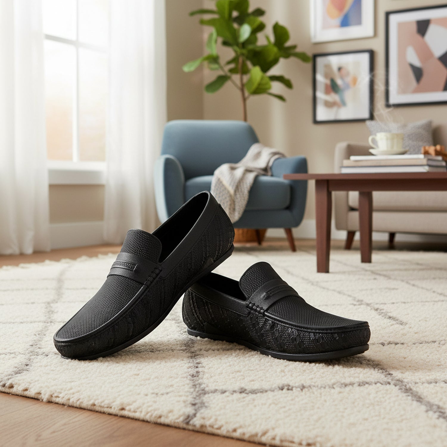 Ajanta Men’s PVC Slip-On Loafers