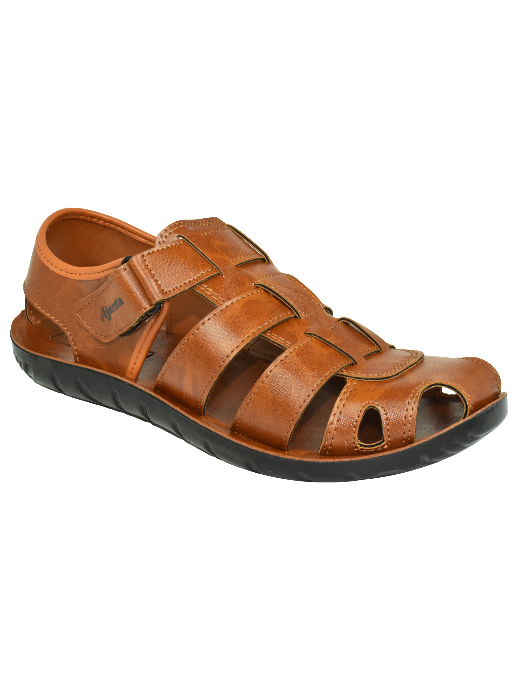 Ajanta Men’s Classic Brown Fisherman Sandal with Cushioned Footbed & Anti-Slip Outsole