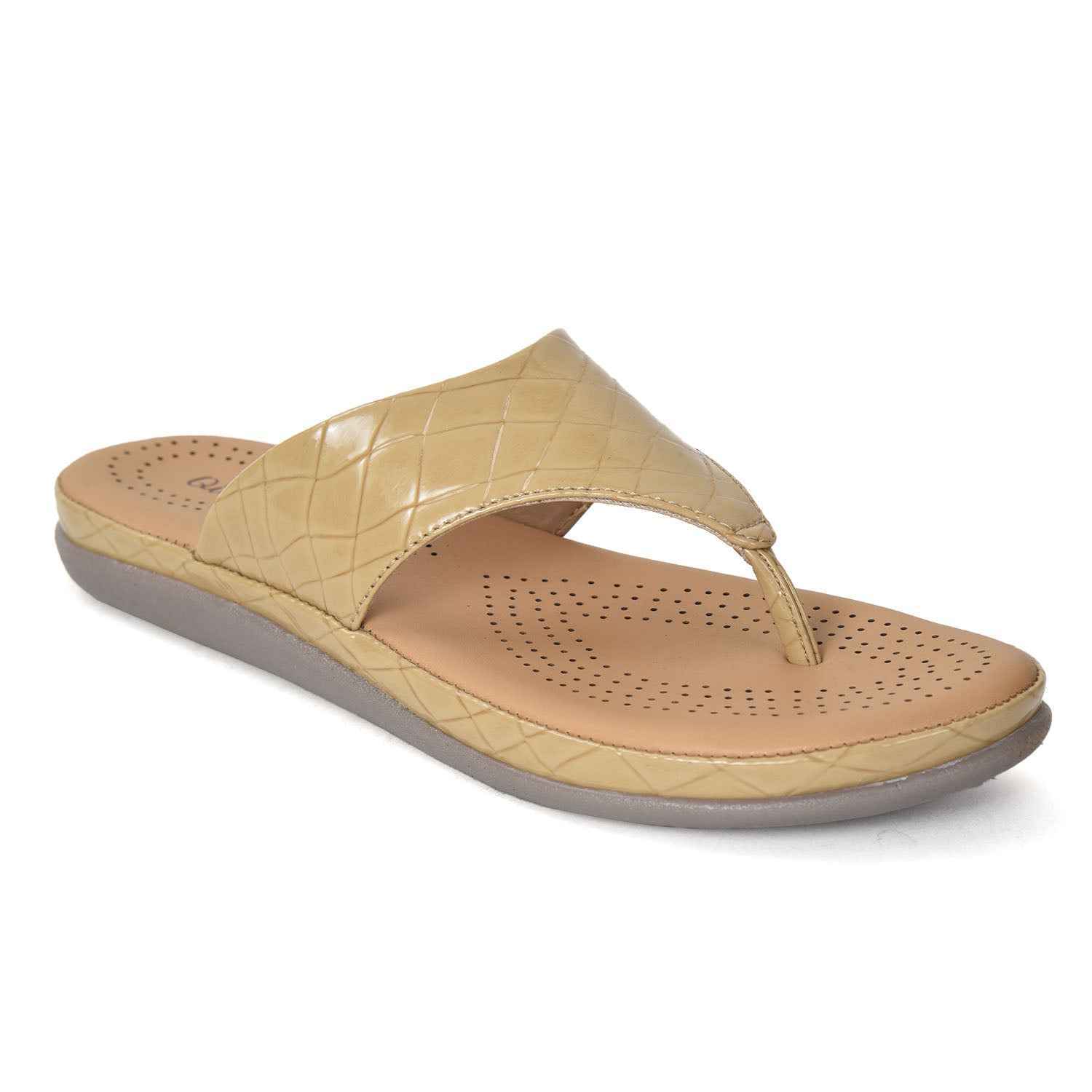 QIARRA by Ajanta Women’s Beige Flat Sandals