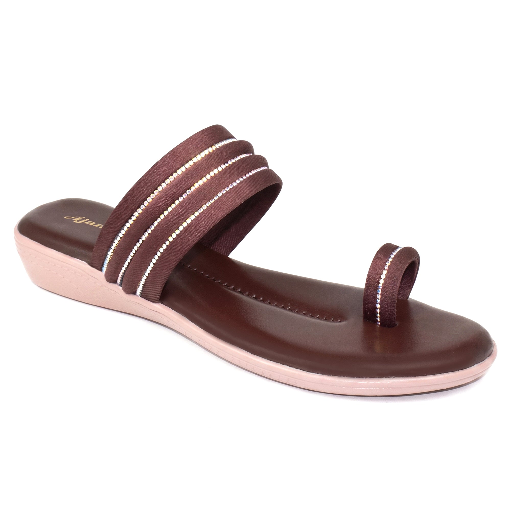 AJANTA Women Casual Slip-On Sandals | Comfortable & Durable Design (Black)
