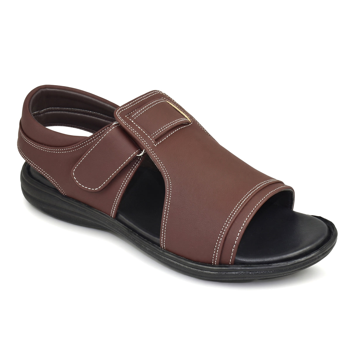 AJANTA Premium Adjustable Sandals For Men | Lightweight Breathable Walking Footwear | Comfortable Velcro Straps Sandal Cushioned Open Toe For Daily Wear Office, Travel, Outdoor & Ethnic Puja Sandals