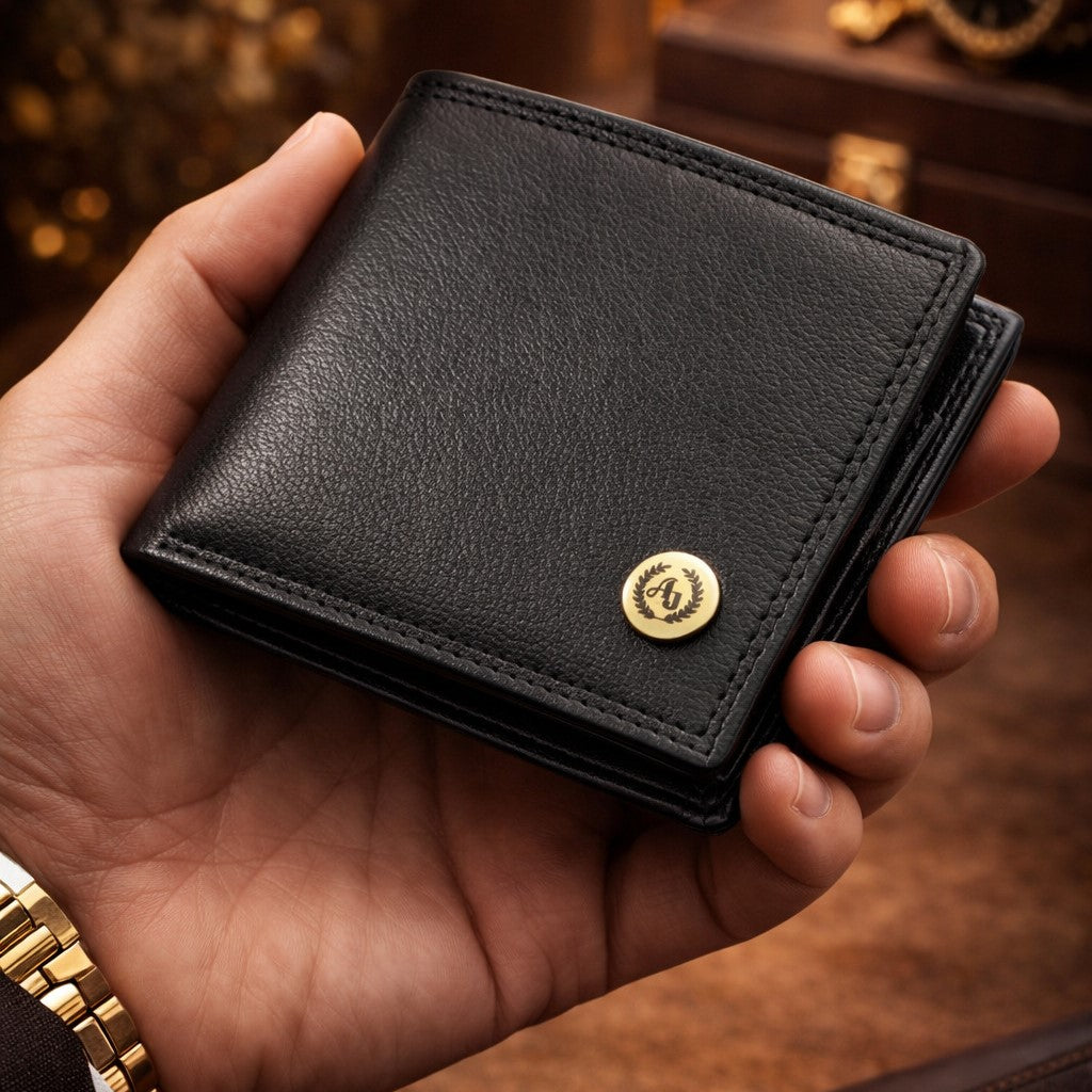 Ajanta Men’s Slim Bi-Fold Wallet with 5 Card Slots