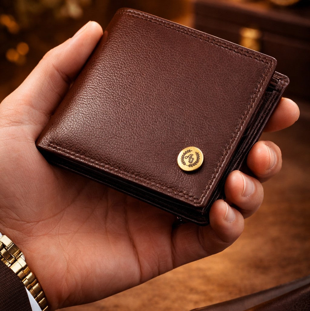 Ajanta Men’s Slim Bi-Fold Wallet with 5 Card Slots