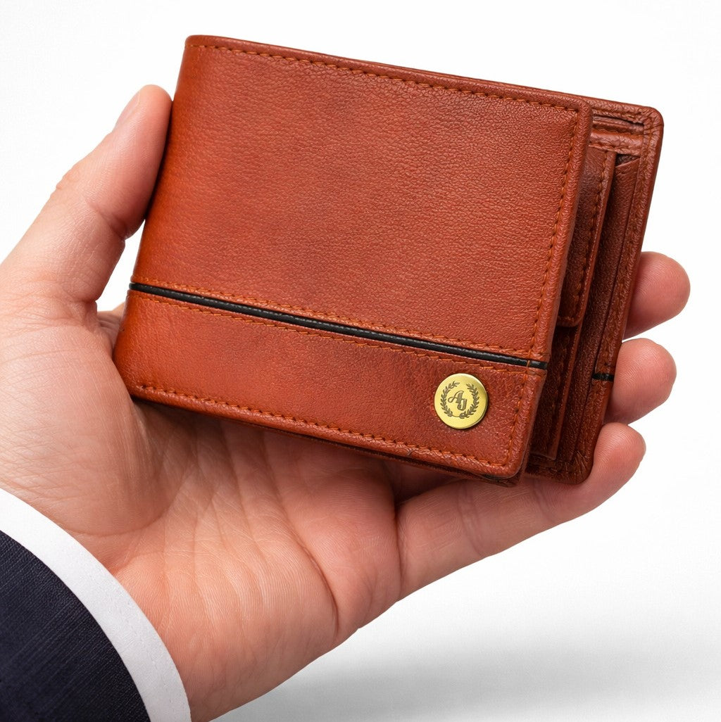 Ajanta Leather Wallet for Men Minimalist & Functional 4 Card Slot Organizer