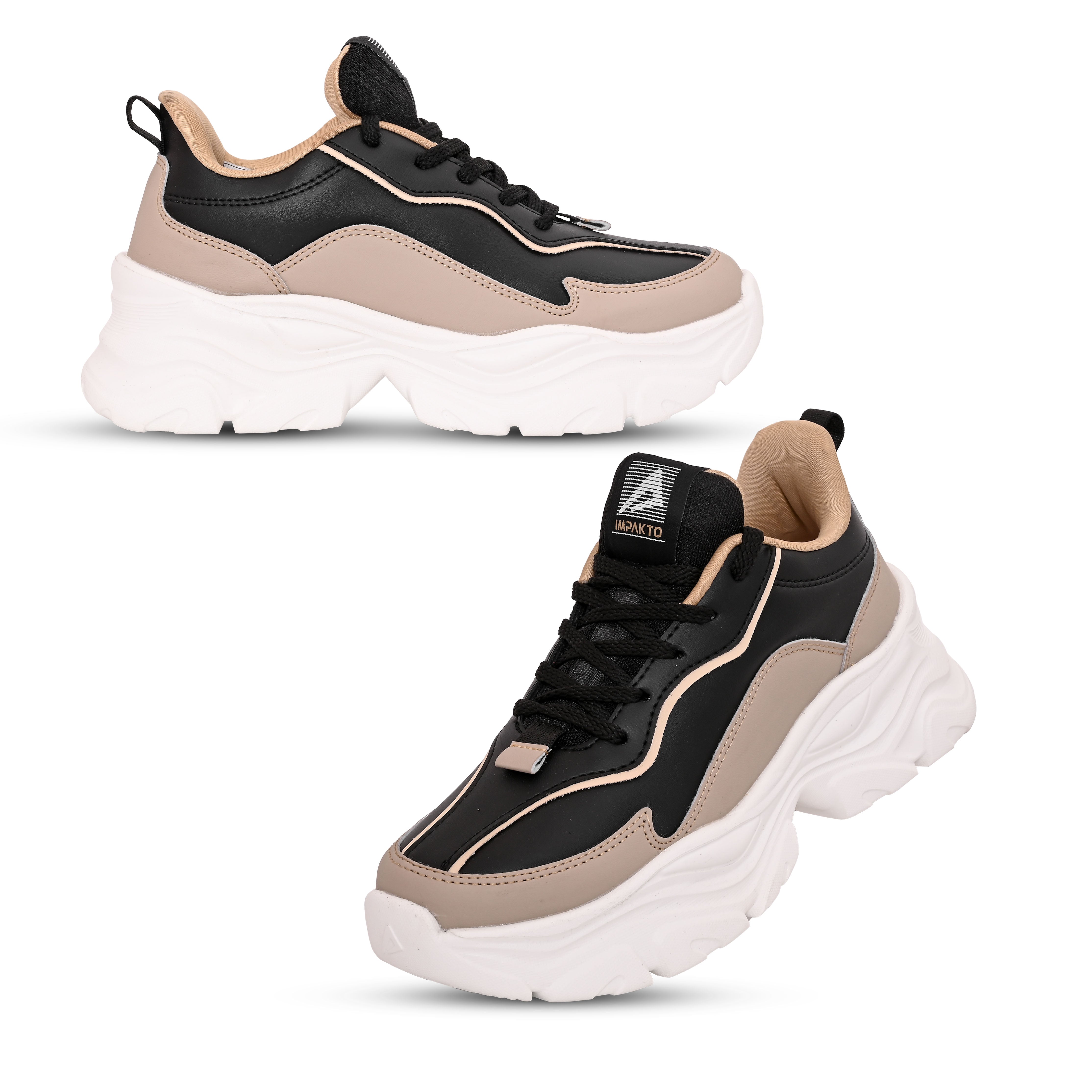 Impakto Chunky Kongfu Women's Beige Sneaker - AS4101