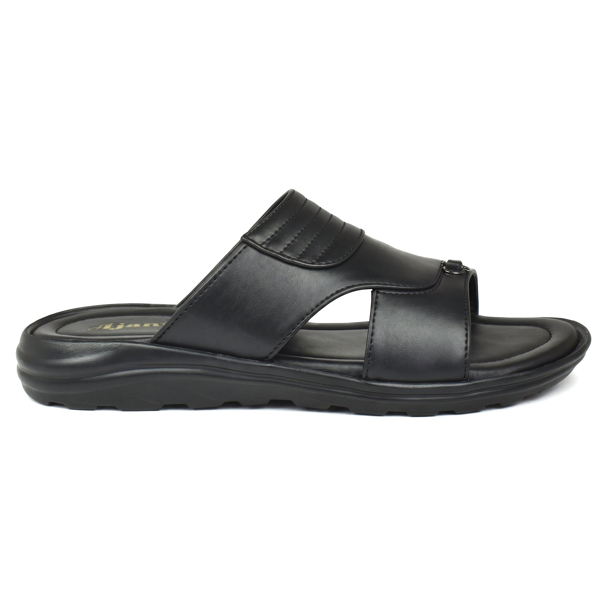 AJANTA Men Comfort Sandals | Lightweight & Durable Daily Wear (Black)