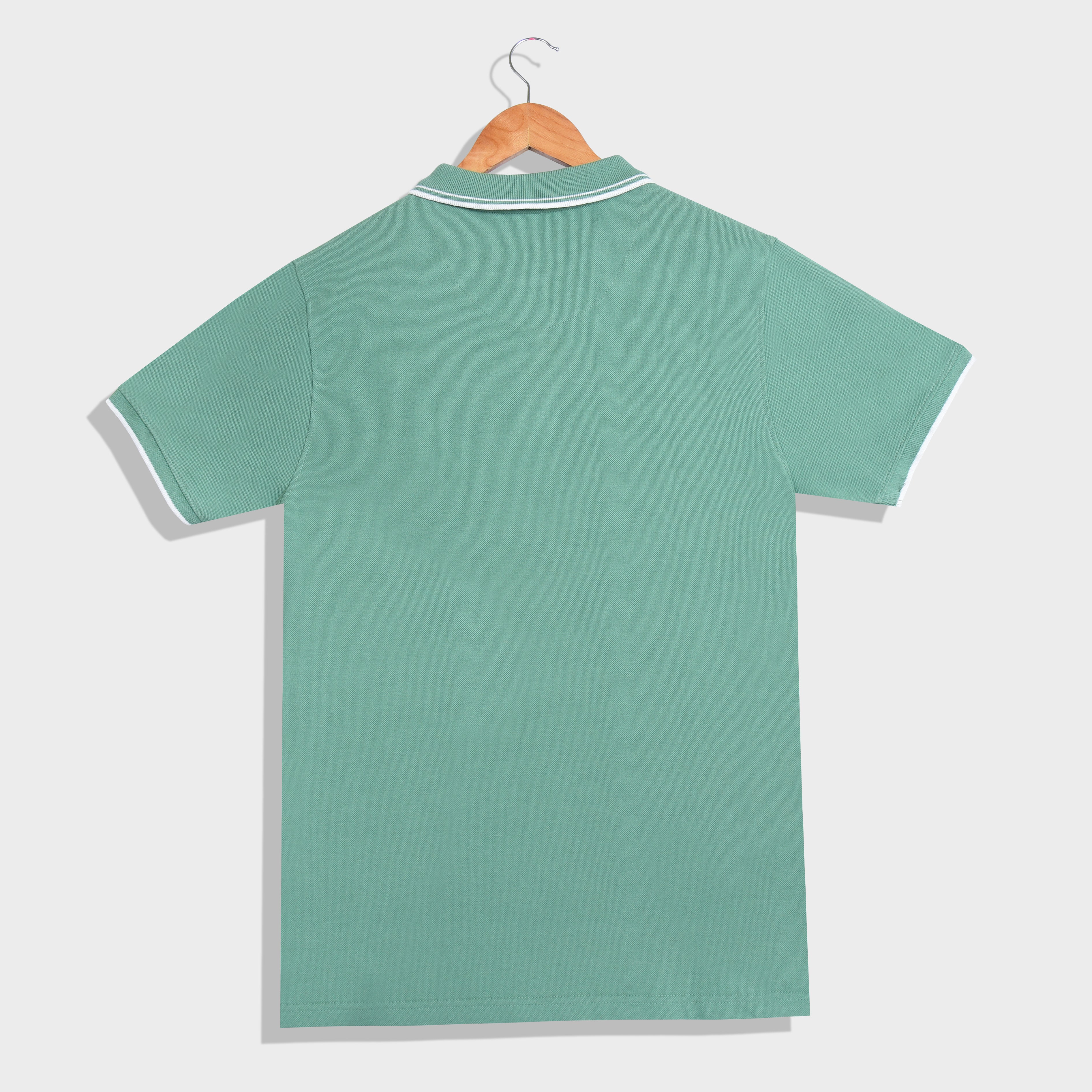 Imperio Men Solid Polo Neck Polyester Green T-Shirt TC5010