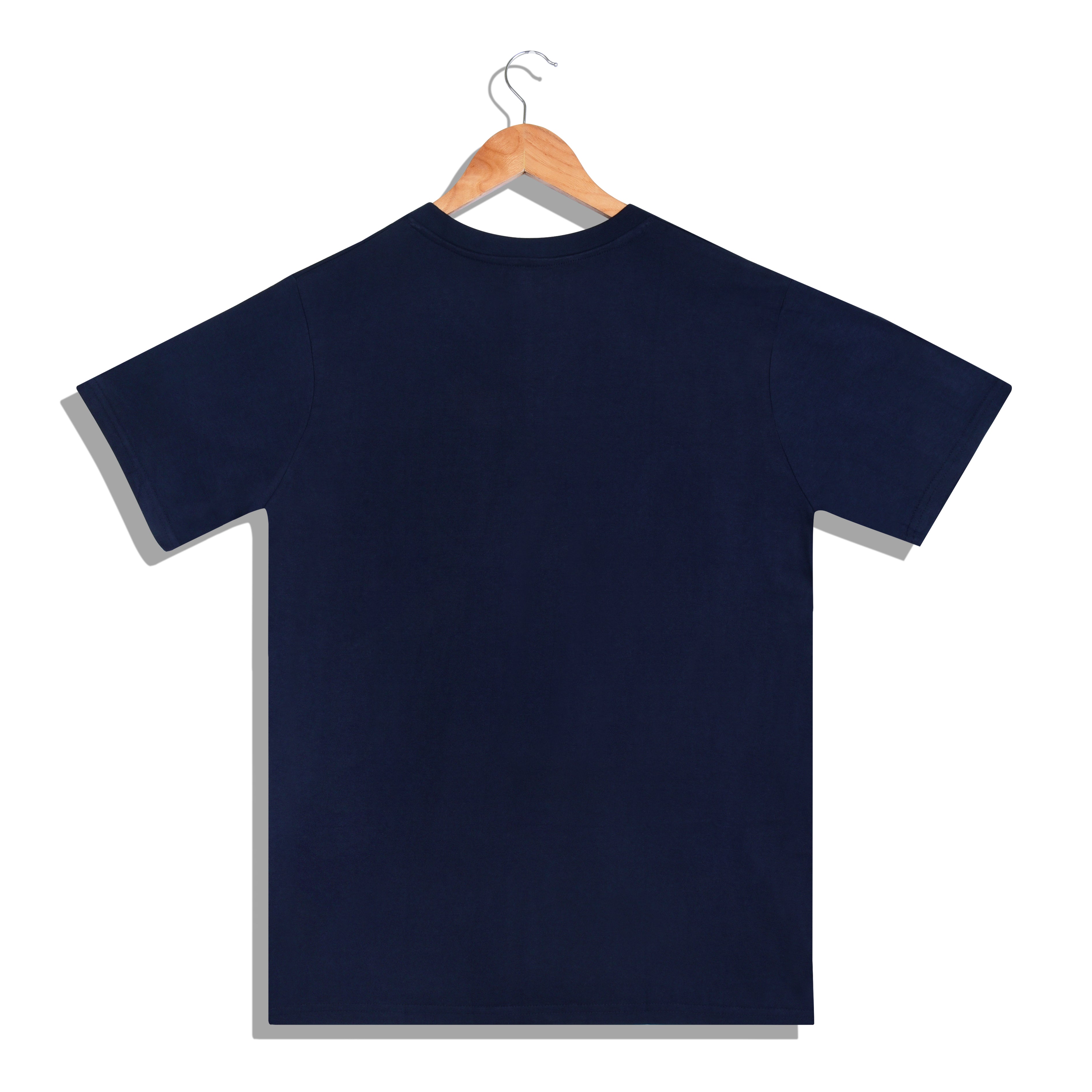 IMPERIO Men Navy Solid V-Neck T-Shirt | Pure Cotton, Casual Fit VN5017