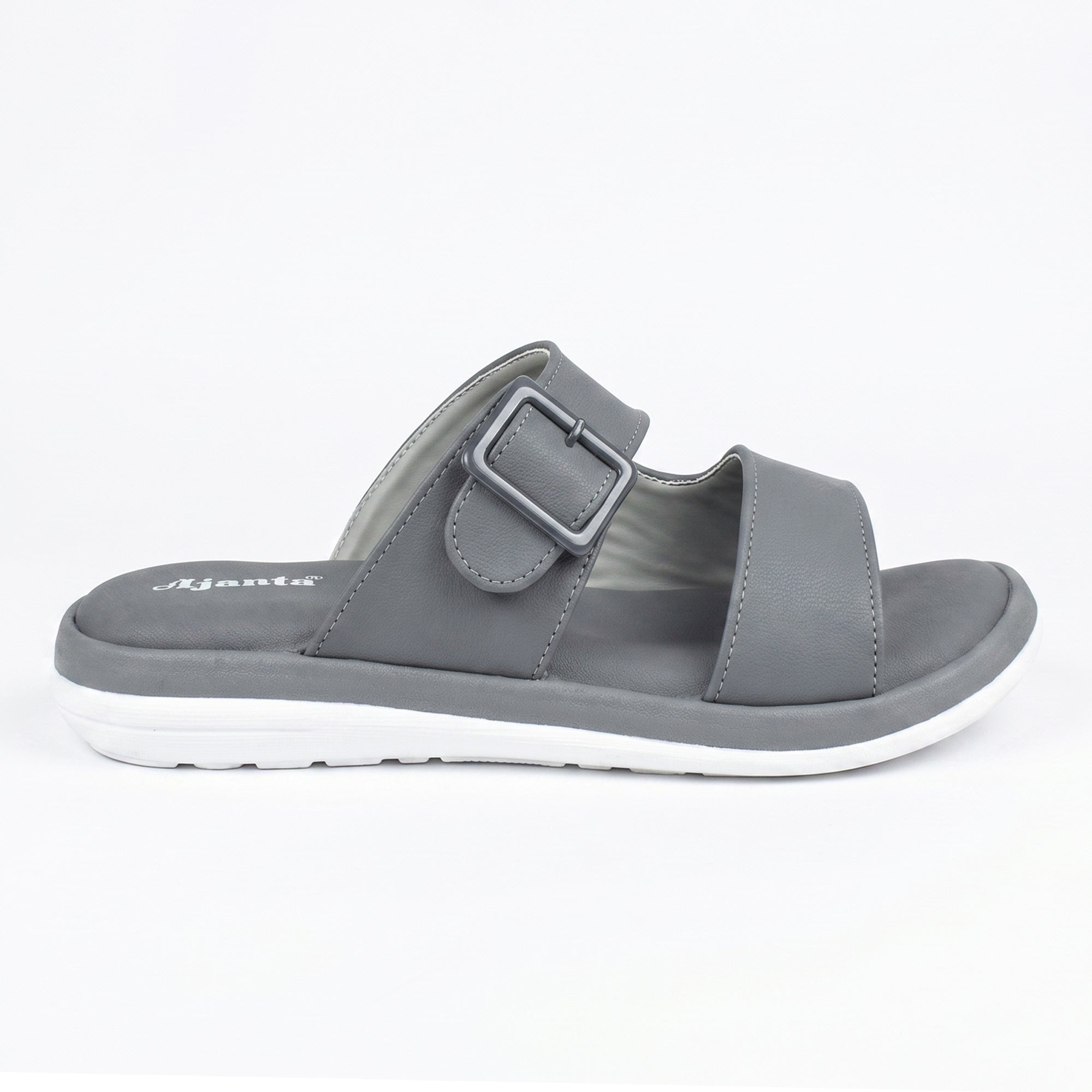 AJANTA Women's Double Strap Flat Sandals | Casual Slip-On Ladies Chappal with Cushioned Footbed
