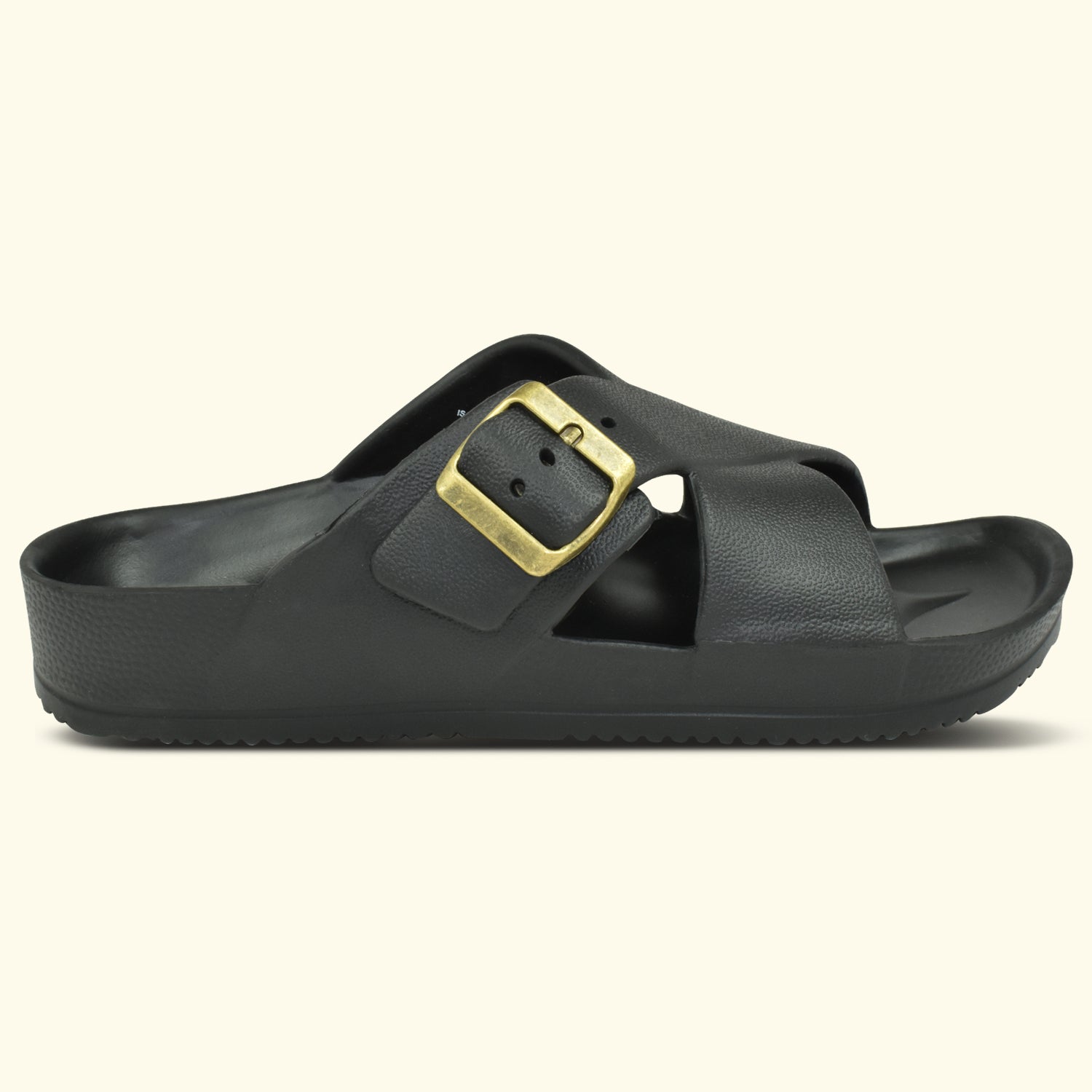 Ajanta Men’s Adjustable Buckle Slippers – Lightweight EVA Molded Orthopedic Slip-Ons for All-Day Comfort (Blue & Black)