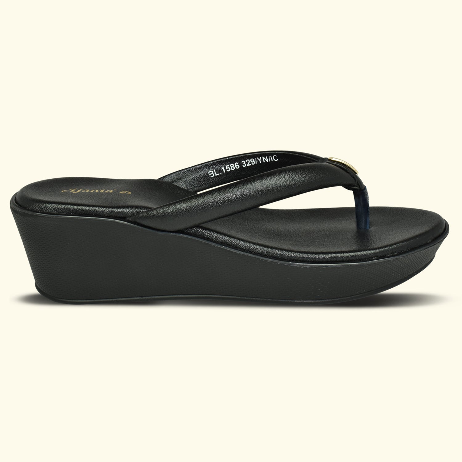 AJANTA Black Platform Sandals for Women with Heels – Fashionable, Lightweight,Trendy Open-Toe Heels for Casual & Evening Wear BL1586