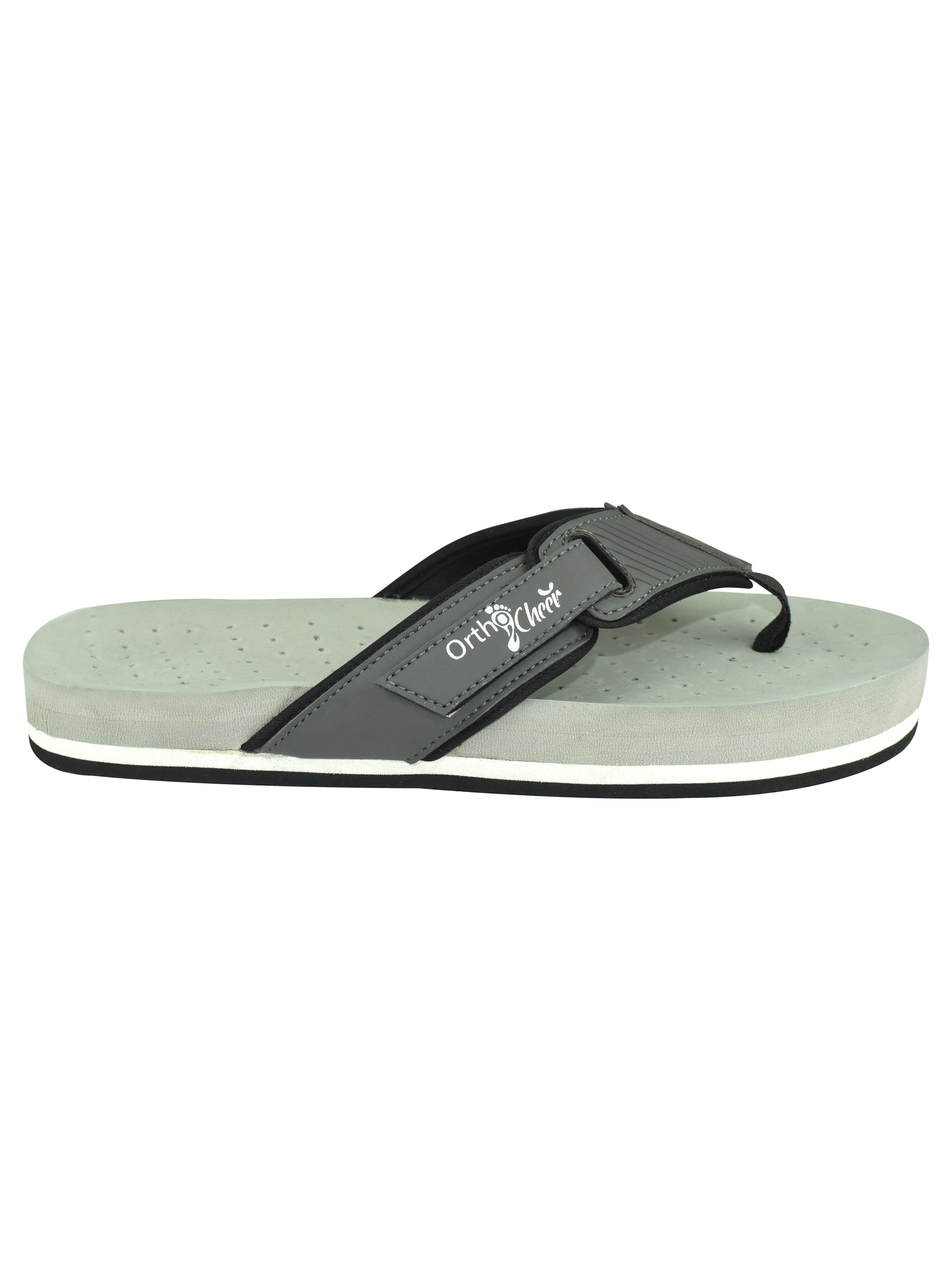 Ortho Cheer Men's Orthopedic and Diabetic Friendly Super Soft, Lightweight & Comfortable Slipper with Velcro Strap AO2008