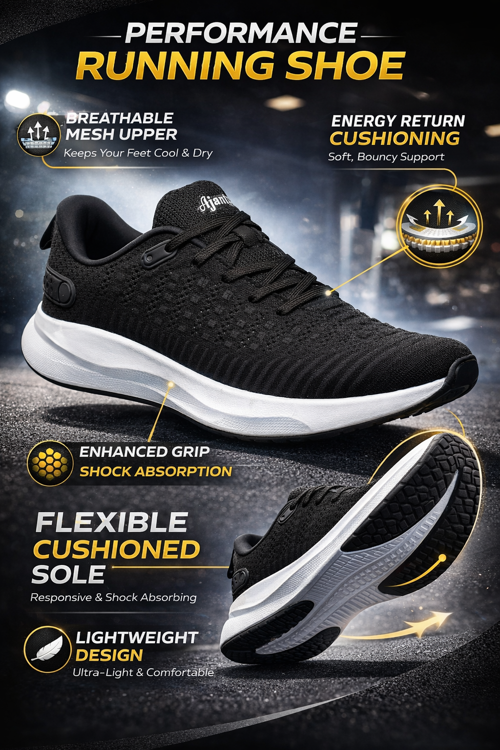 Ajanta Men’s Breathable Sport Shoes