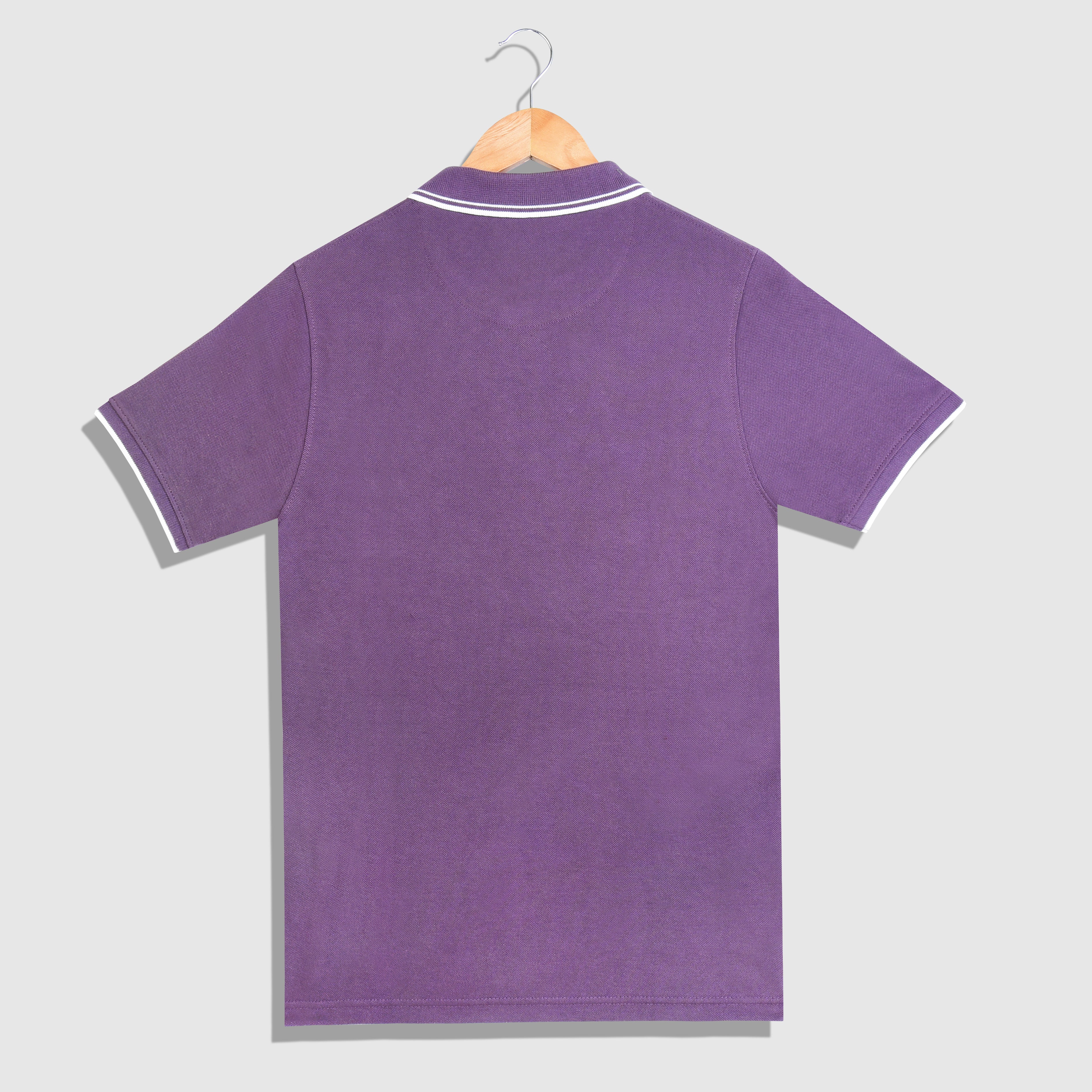 Imperio Men Solid Polo Neck Polyester Purple T-Shirt TC5007