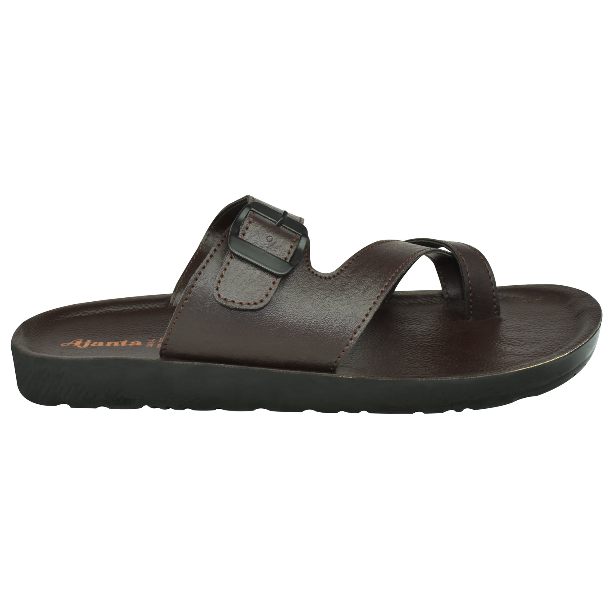 Ajanta Men’s Brown Slip On Sandals