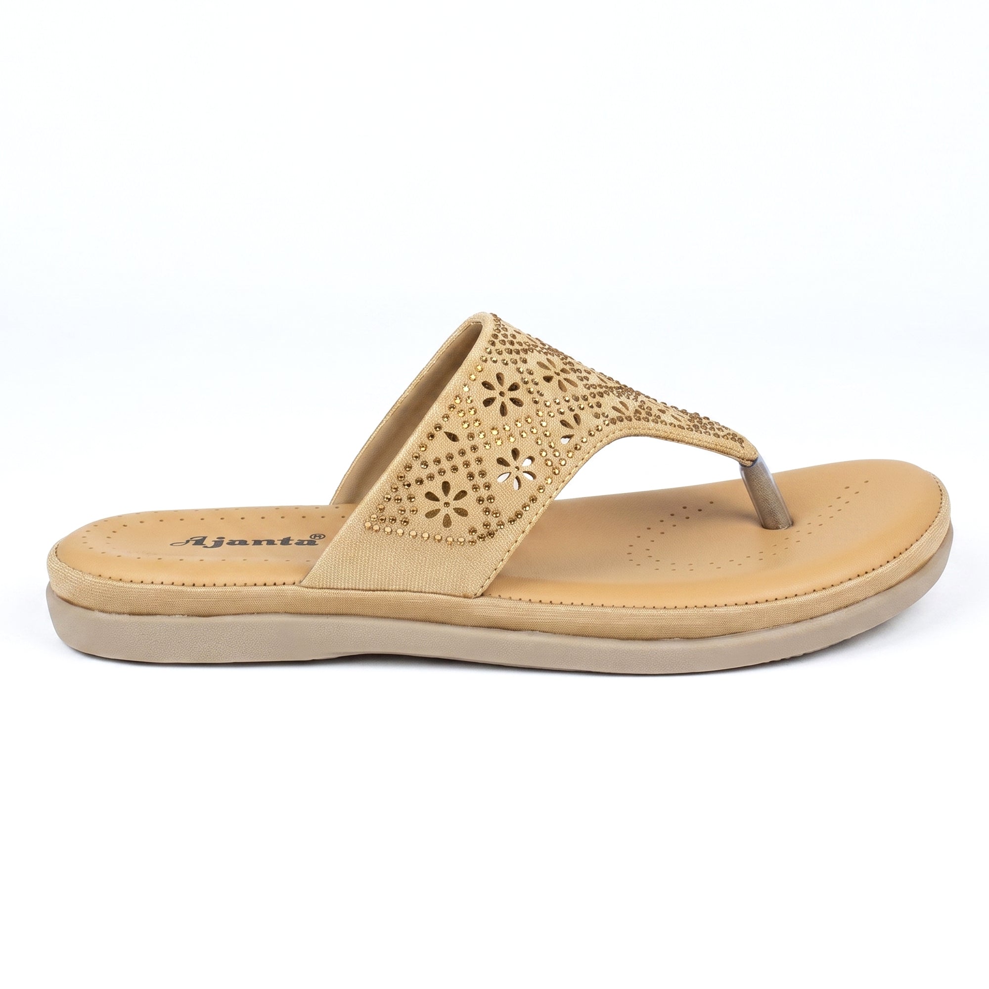 AJANTA Women Slip-On Sandals | Soft Cushion | Lightweight Casual Footwear