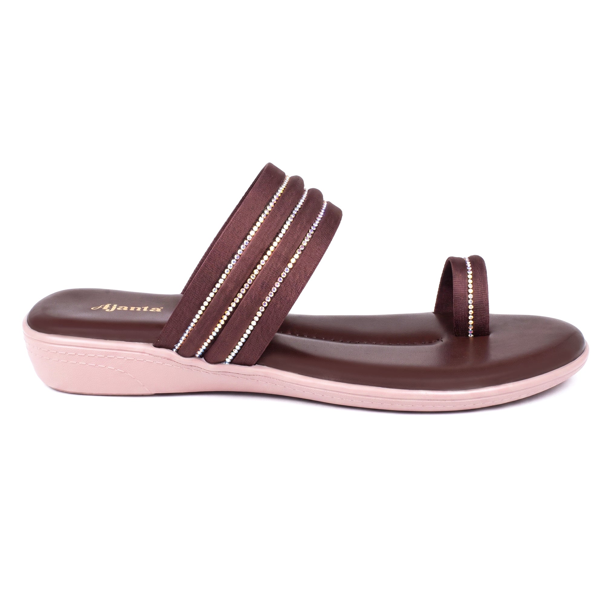 AJANTA Women Casual Slip-On Sandals | Comfortable & Durable Design (Black)