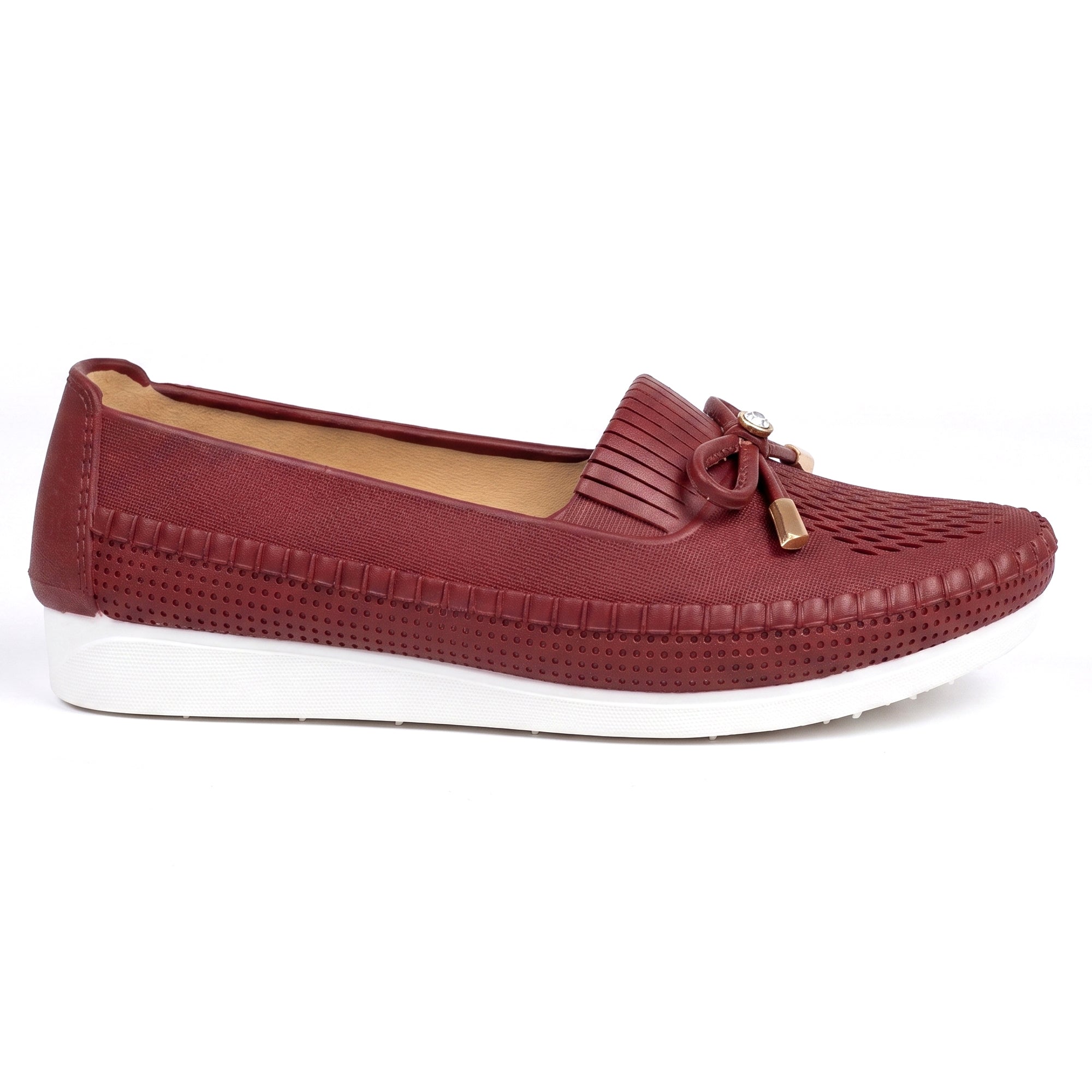 AJANTA Women Maroon Belly Shoes | Comfortable Slip-On Ballerina Flats for Women | Soft Cushioned Casual & Office Wear Shoes | Lightweight Closed Toe Daily Walking Fashion Footwear | Ladies Travel Loafers Footwear
