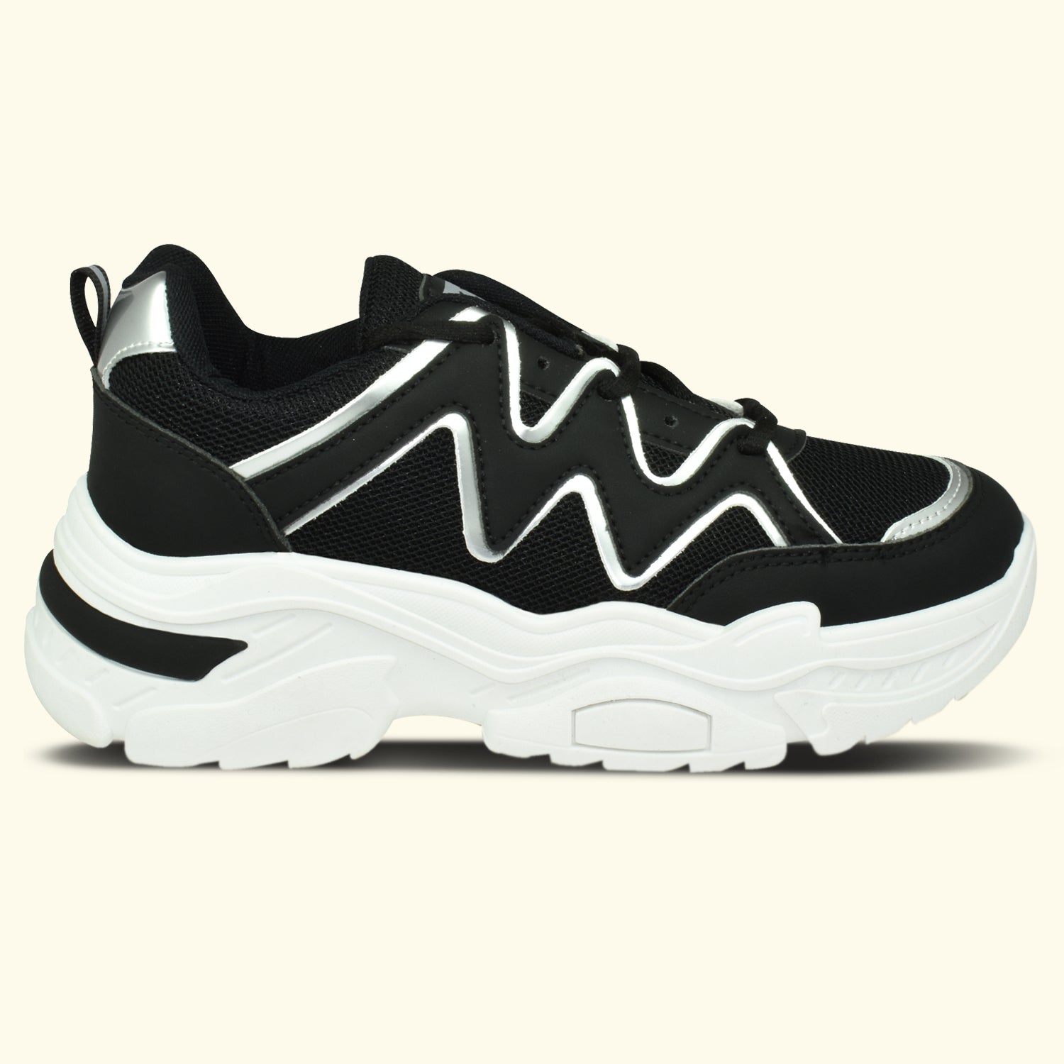 AJANTA Women Black Lightning  Sneakers | Stylish,Lightweight,Comfortable,Trendy Sneakers,Casual Shoes for Women EL5042