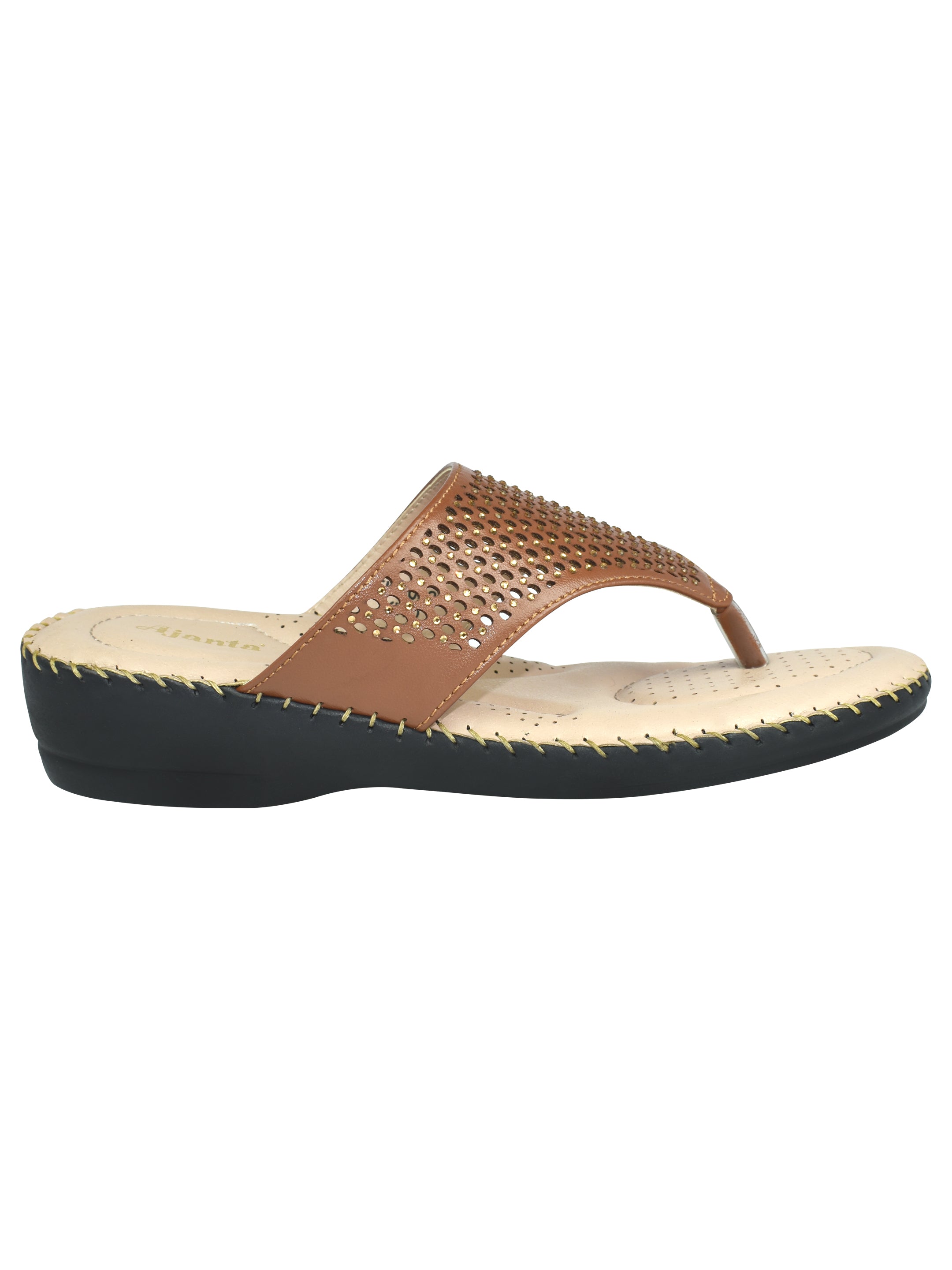 Ajanta Women Flat Sandal /  Easy Slip-On & Soft Footbed / Lightweight & Breathable Casual Footwear EL1002
