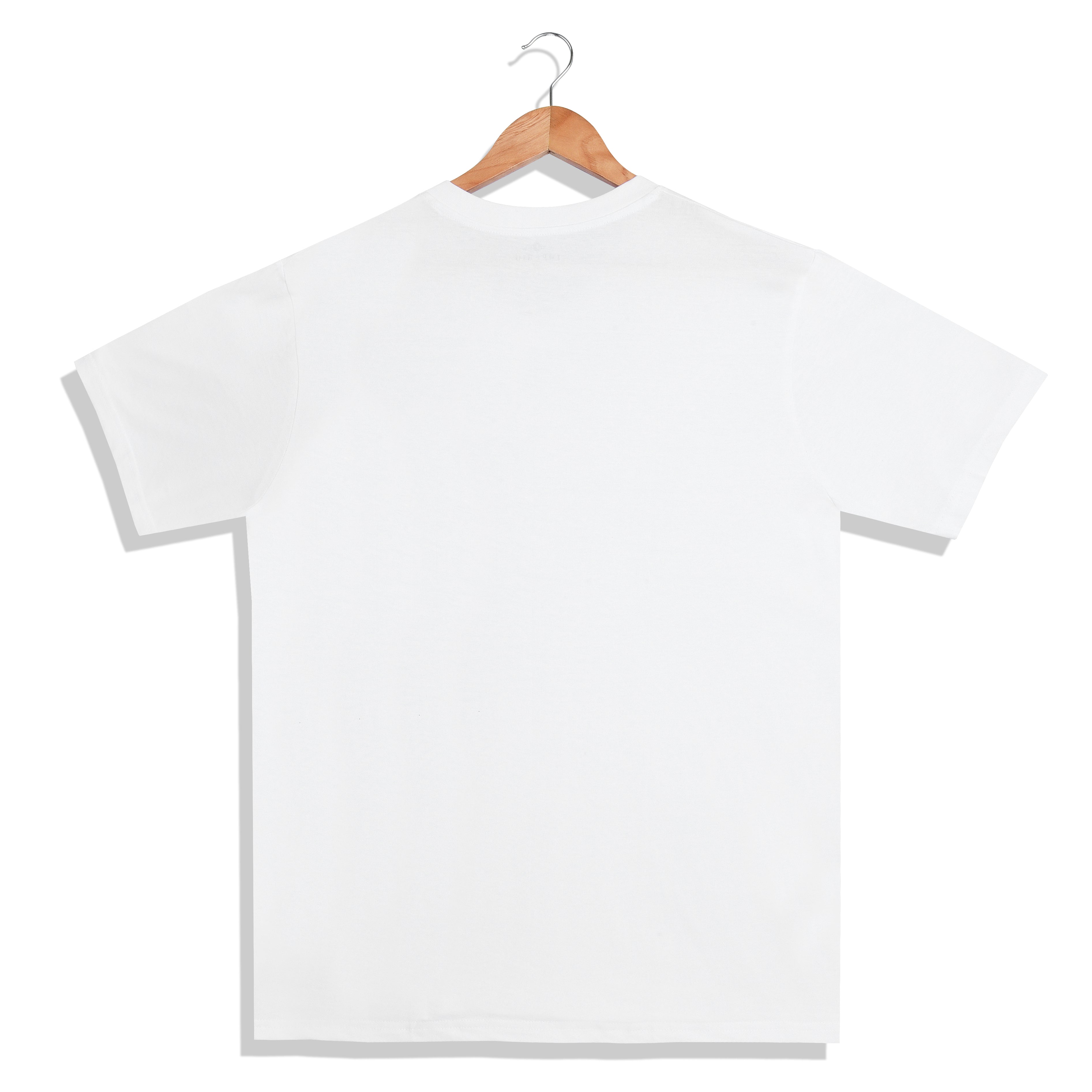 IMPERIO Men White Solid Round Neck T-Shirt | Pure Cotton, Casual Fit RN5017
