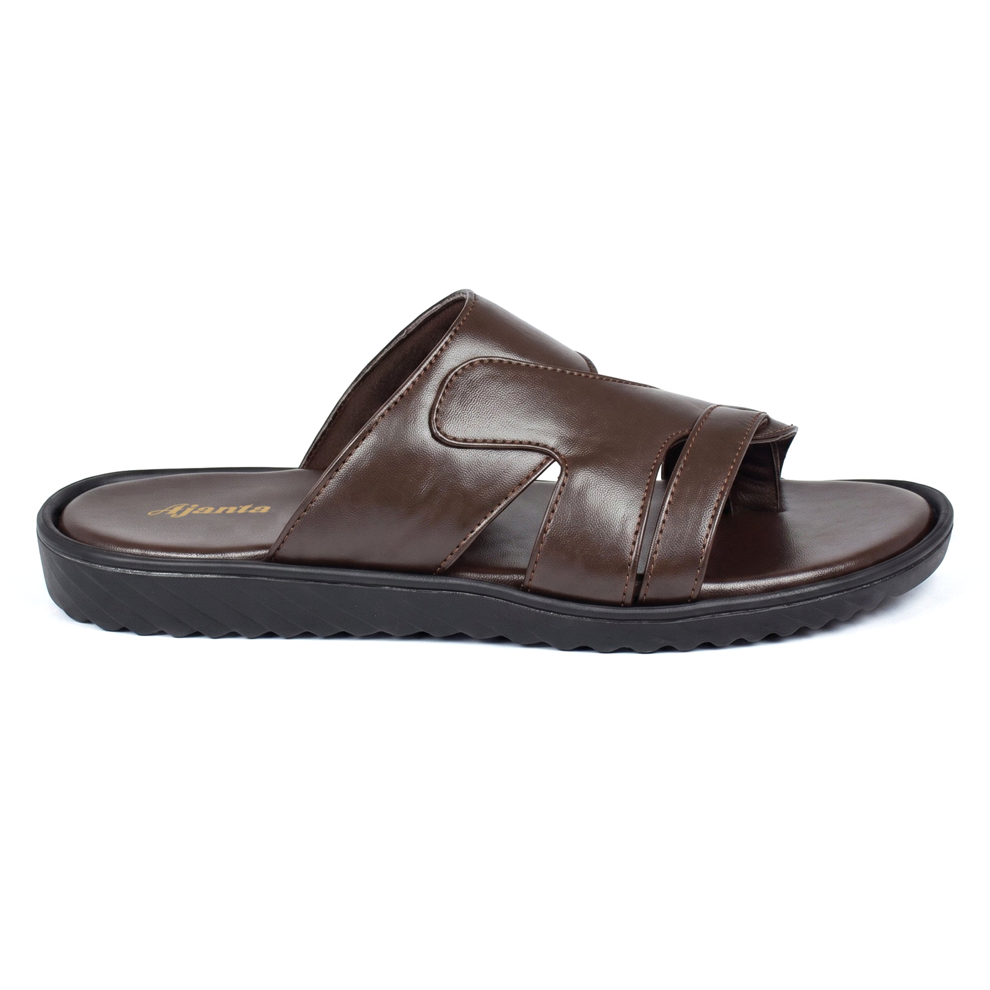 AJANTA Men Lightweight Comfort Sandals | Flexible Sole | Casual Wear (Brown)