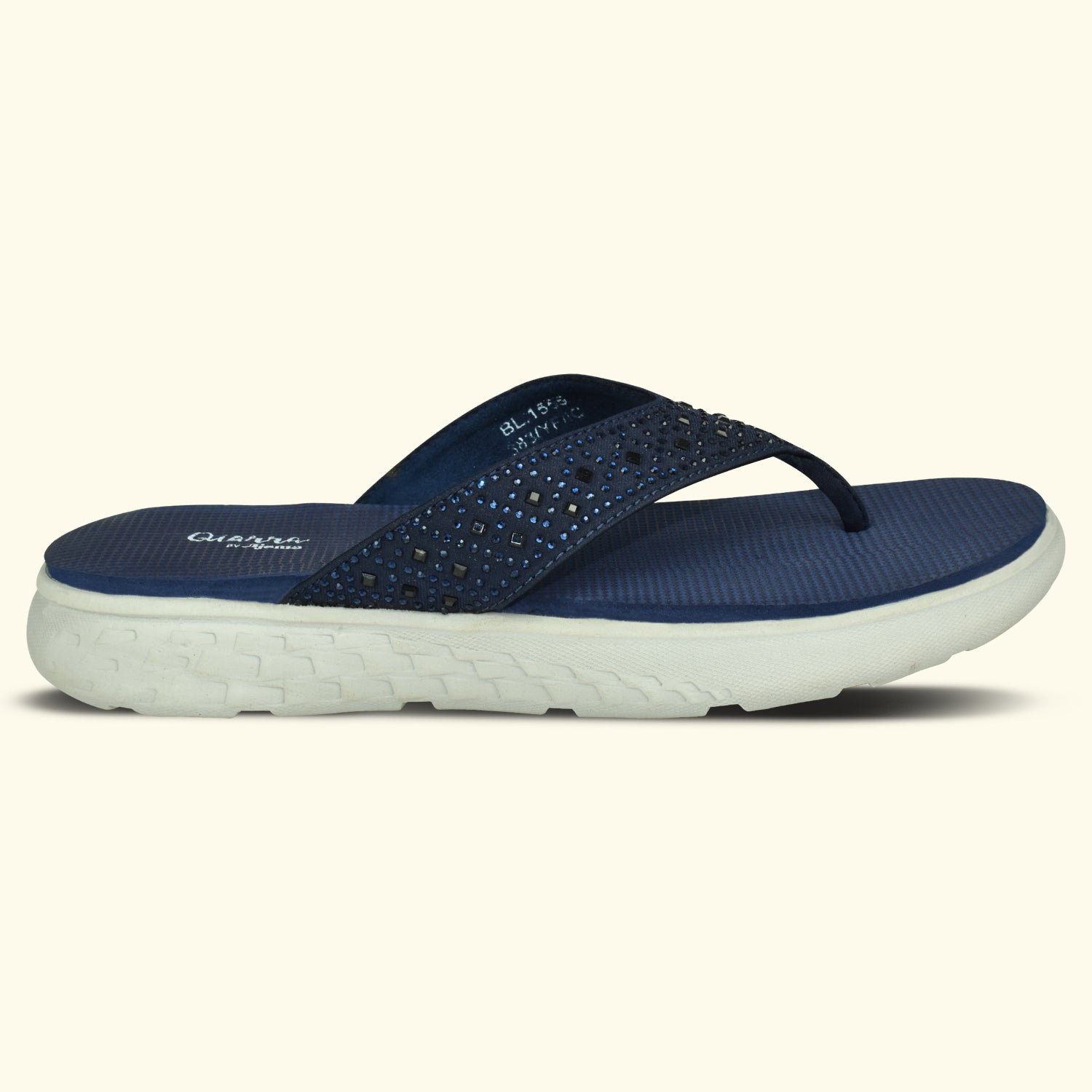 QIARRA V- Strap, Embellished, Comfort, Slip-On Casual Sandals for Women BL1555