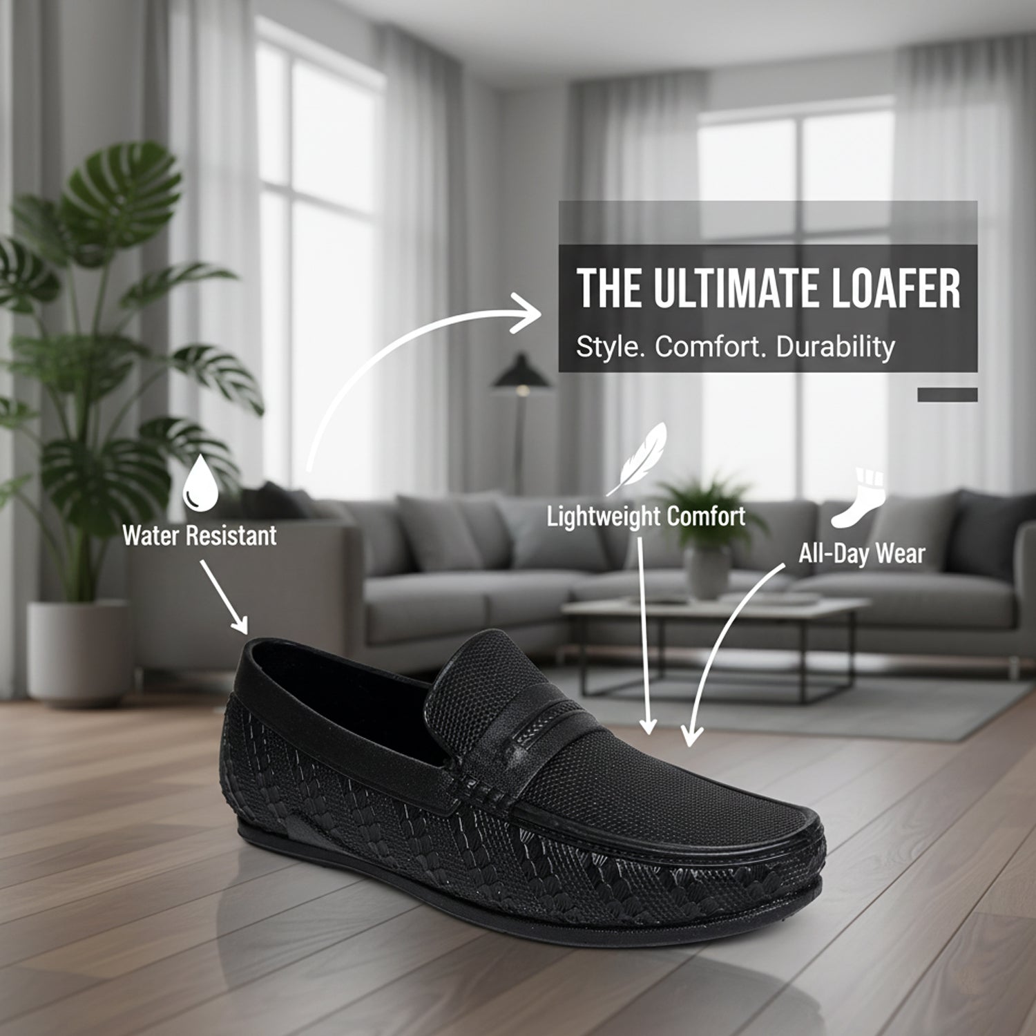 Ajanta Men’s PVC Slip-On Loafers