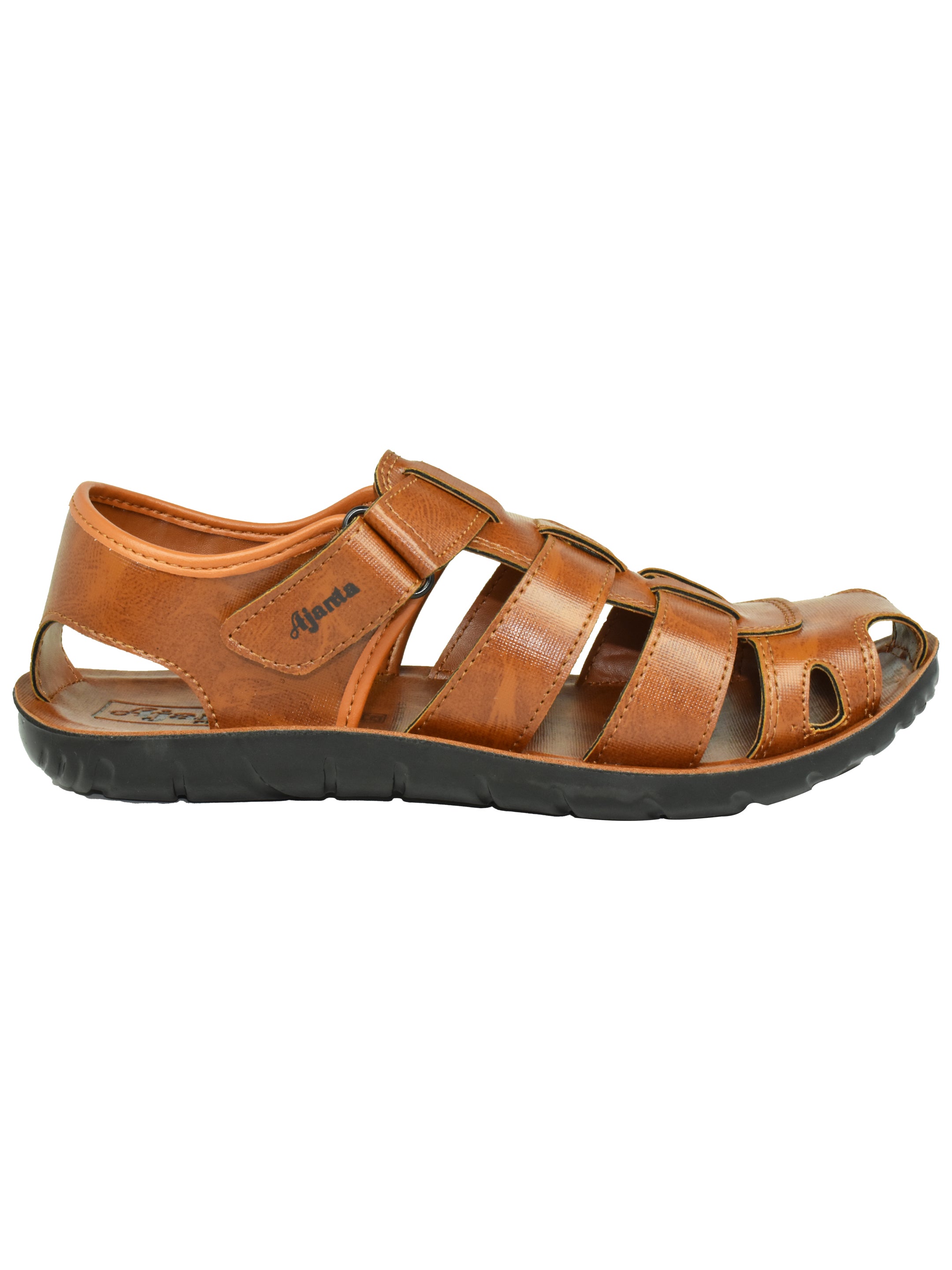 Ajanta Men’s Classic Brown Fisherman Sandal with Cushioned Footbed & Anti-Slip Outsole