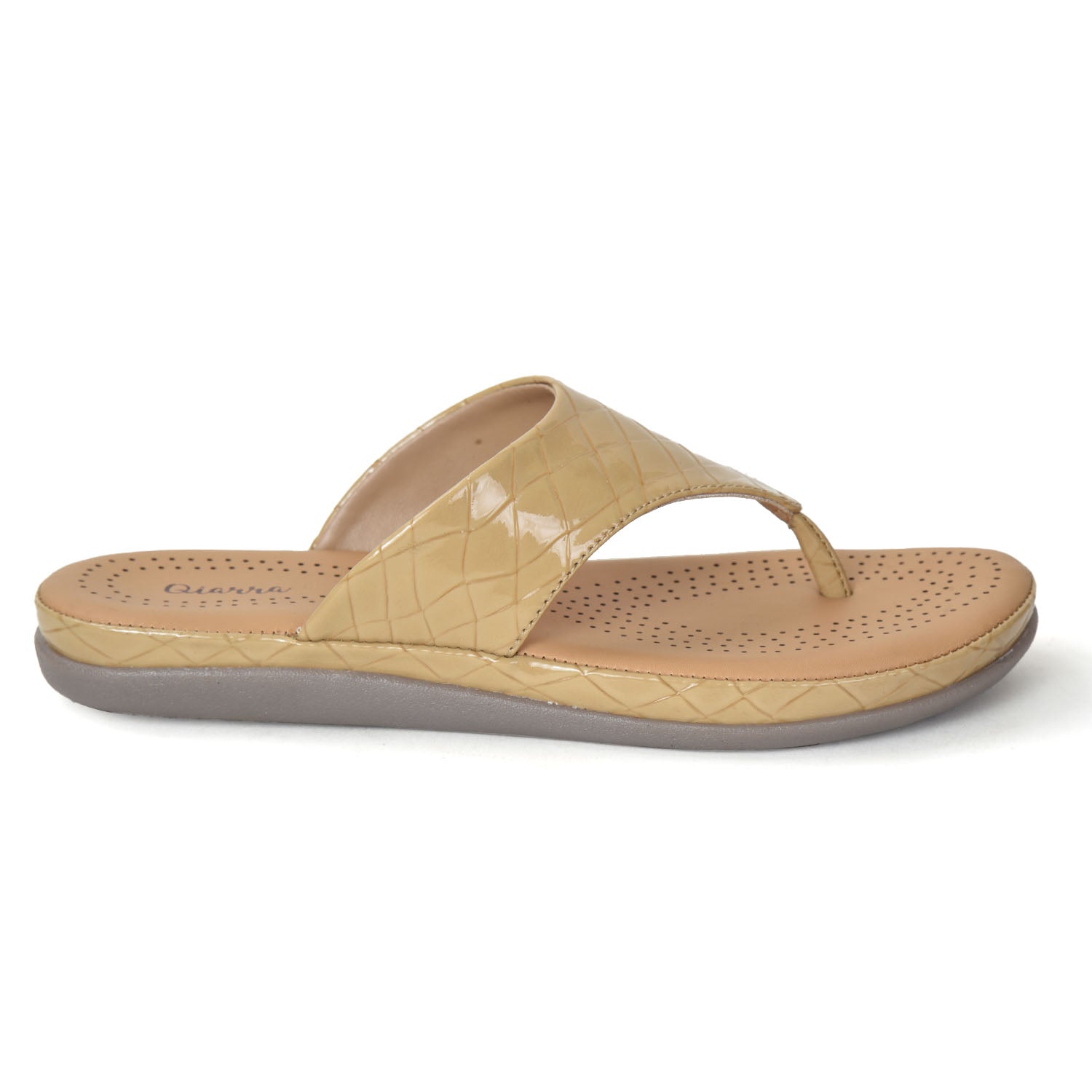 QIARRA by Ajanta Women’s Beige Flat Sandals