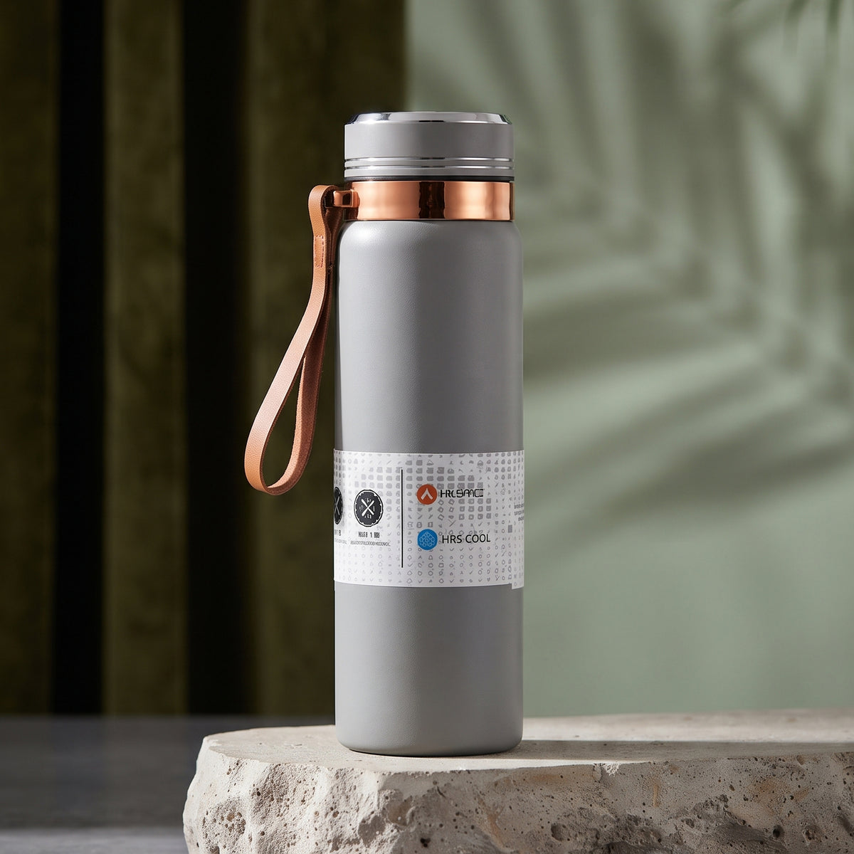 AJANTA 1 Litre Stainless Steel Water Bottle | Double Wall Vacuum Insulated Thermal Flask | 12H Hot & 24H Cold Retention | Leak Proof Water Bottle with Carry Strap, Inner Strainer & Matte Finish Drinking Bottle For Office, Gym & Travel