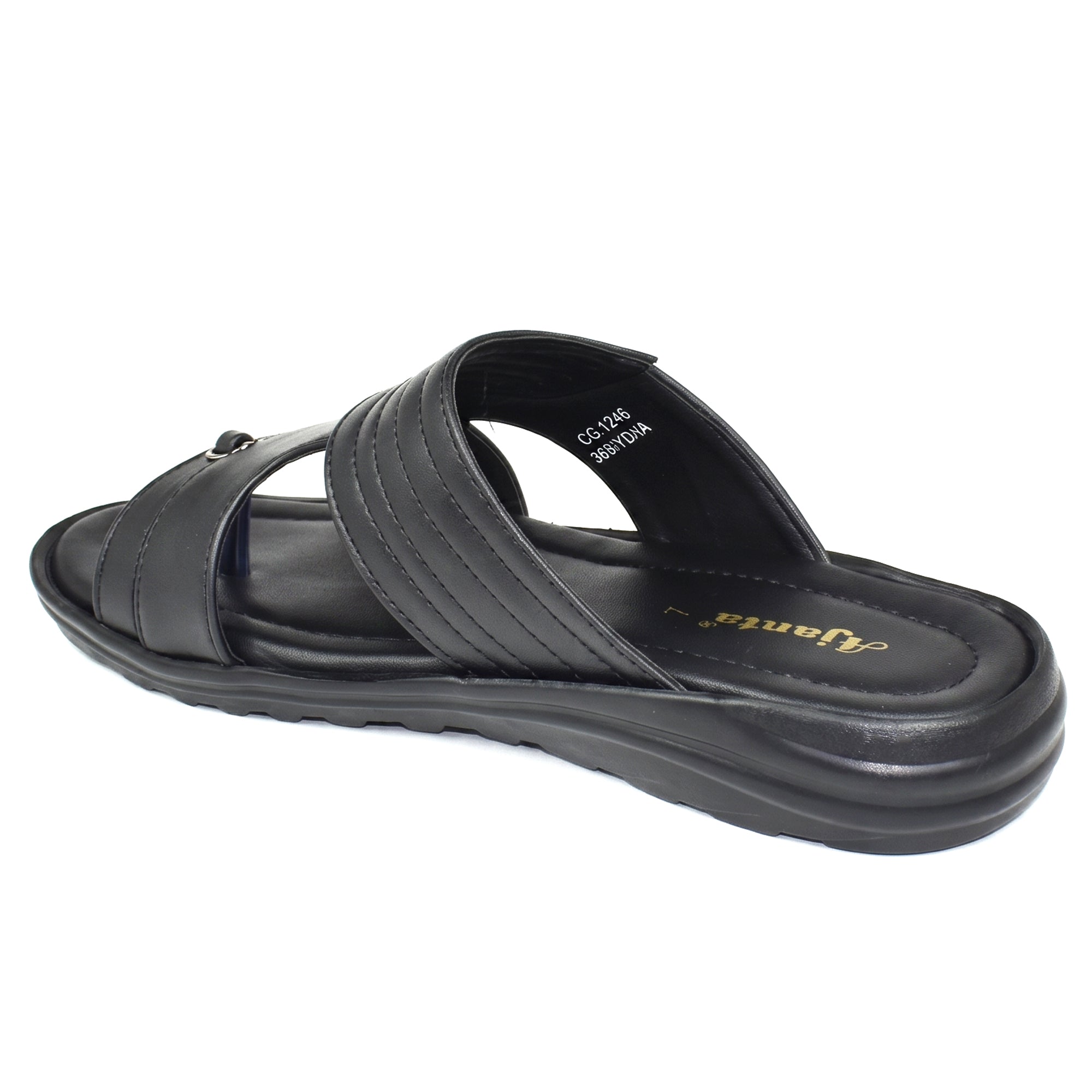 AJANTA Men Comfort Sandals | Lightweight & Durable Daily Wear (Black)