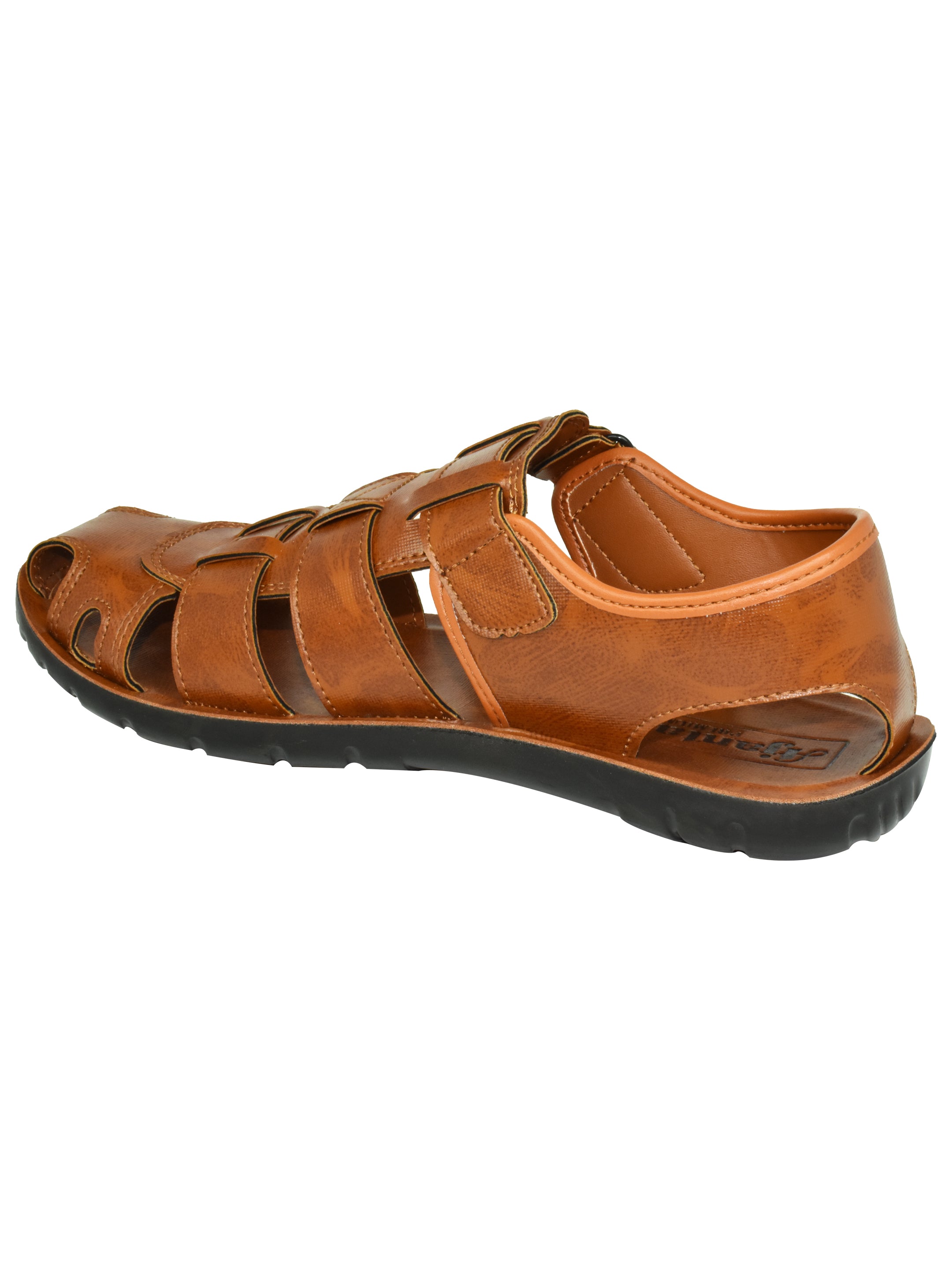 Ajanta Men’s Classic Brown Fisherman Sandal with Cushioned Footbed & Anti-Slip Outsole