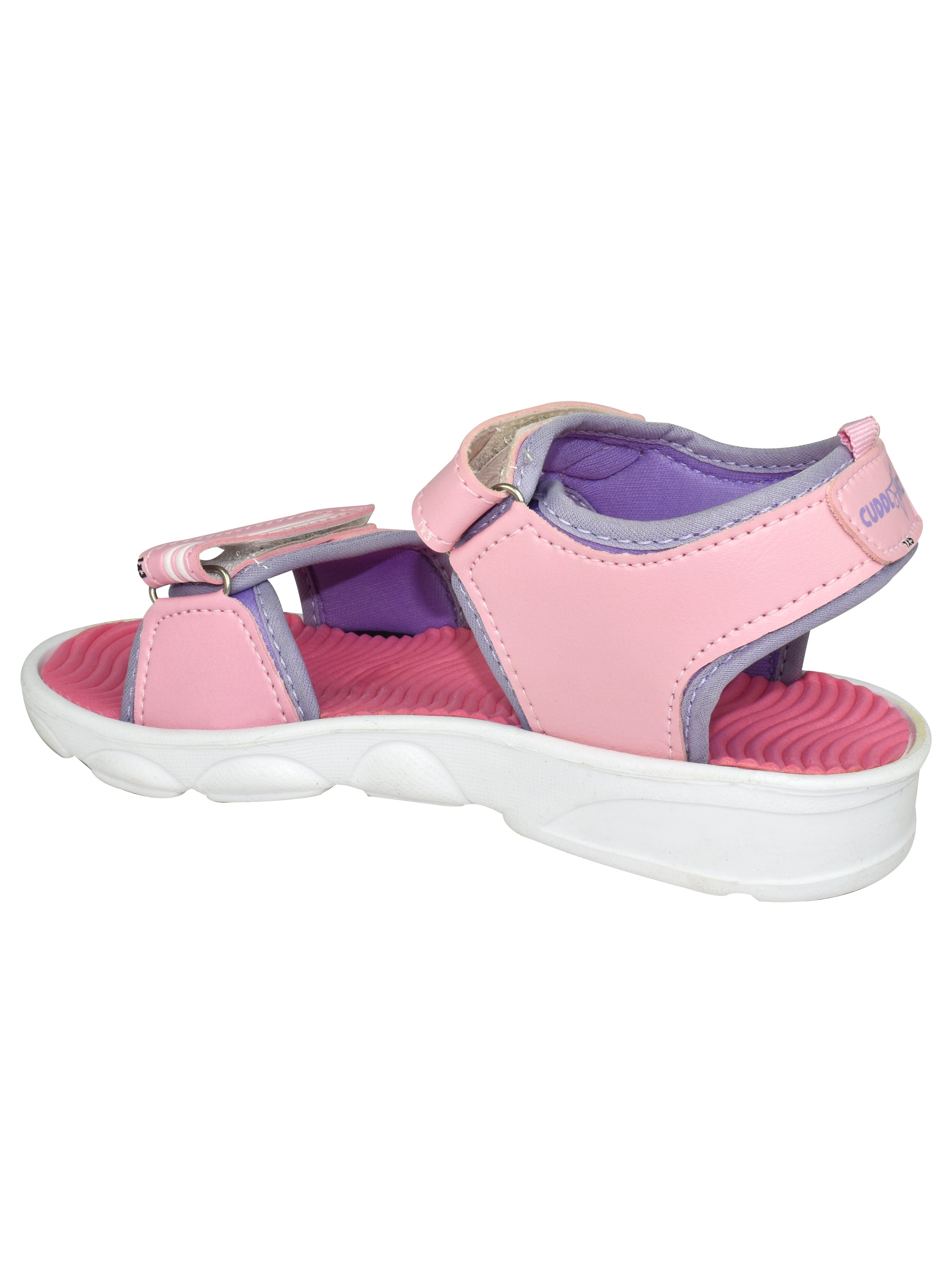 AJANTA Kids Pink Beach Sandals | Lightweight EVA Sole | Durable Synthetic Upper | Slip-On Summer Footwear | Velcro Sandals EK3005