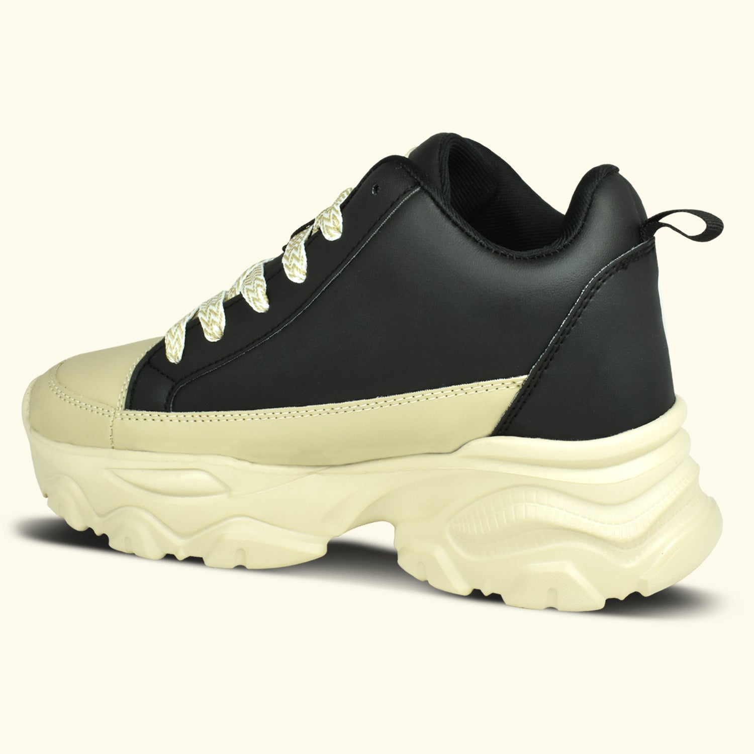 AJANTA Women Bold Black Lightning Chunky Sneakers | Stylish,Lightweight,Comfortable,Trendy Streetwear Sneakers EL5045