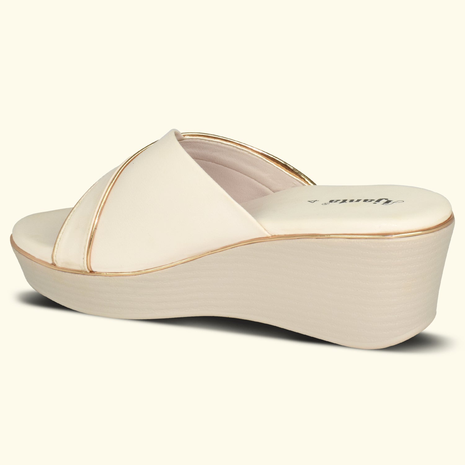 AJANTA Women's Open Toe Wedges Sandals with Cross Strap – Comfortable Daily Wear ML0905