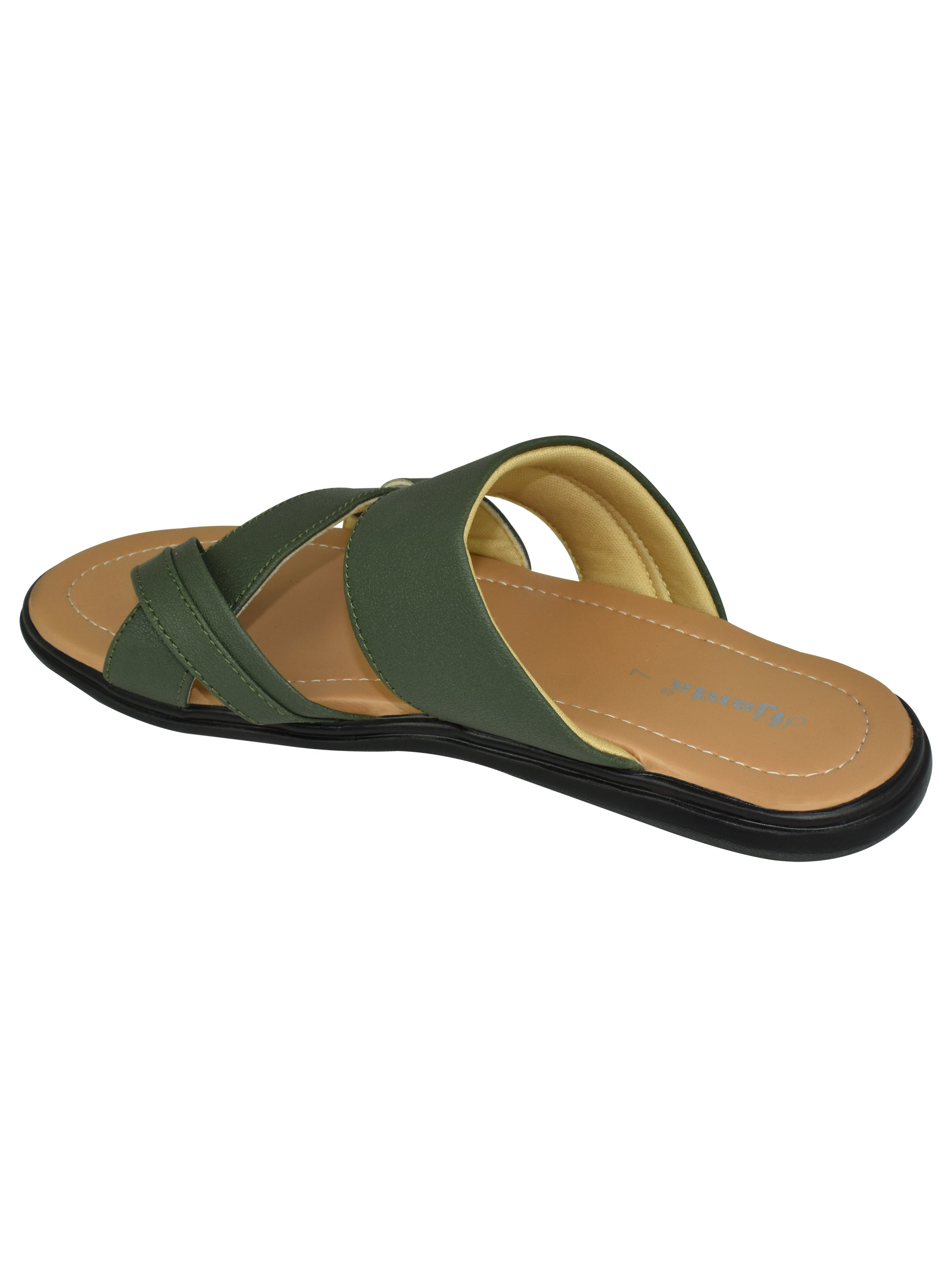 AJANTA Men's Olive Green General Chappal | Airmax Upper | Durable Synthetic Sole | Lightweight Sandal EG3024