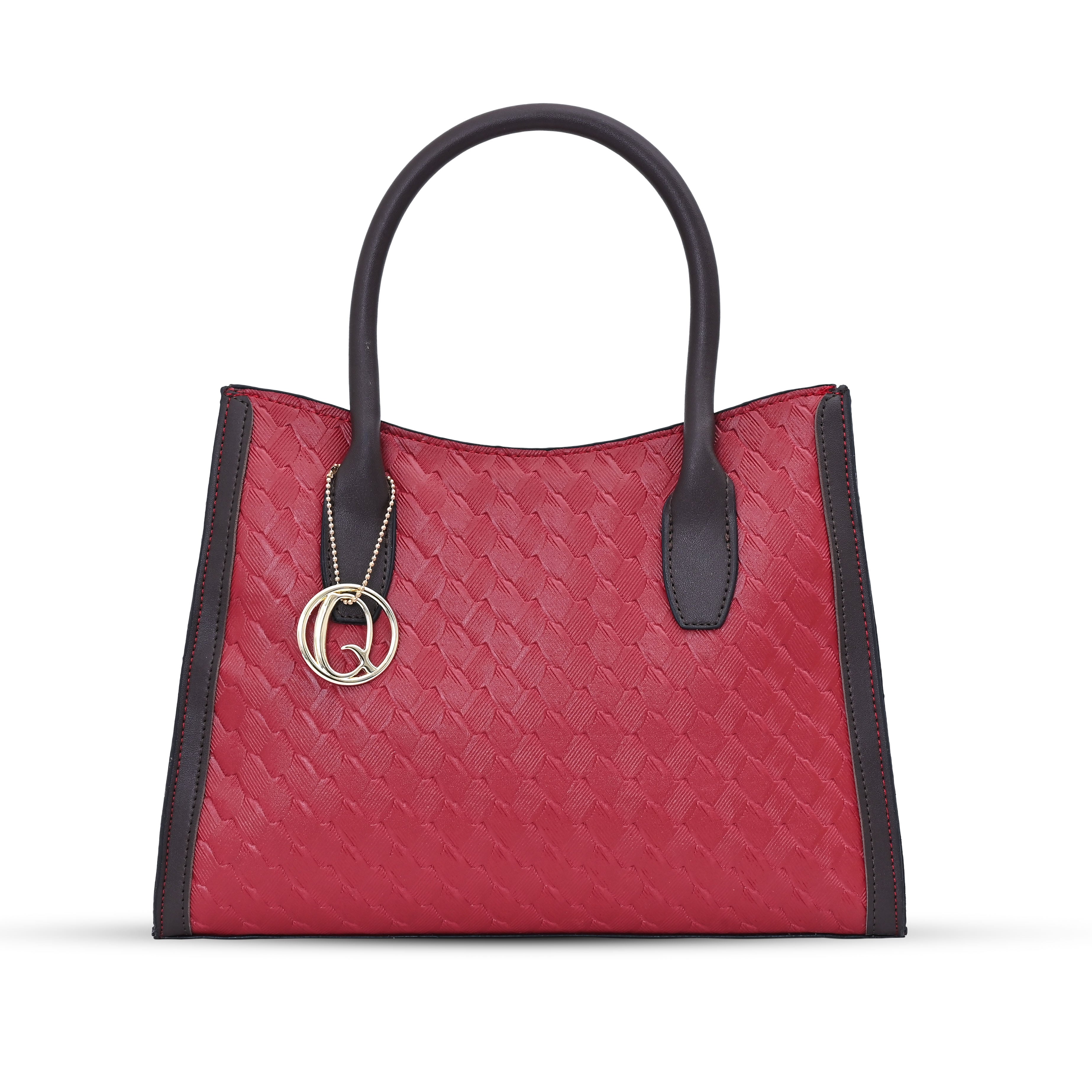 QIARRA Red Luxe Textured Synthetic Rexin Shoulder Bag with Detachable Strap VB8050