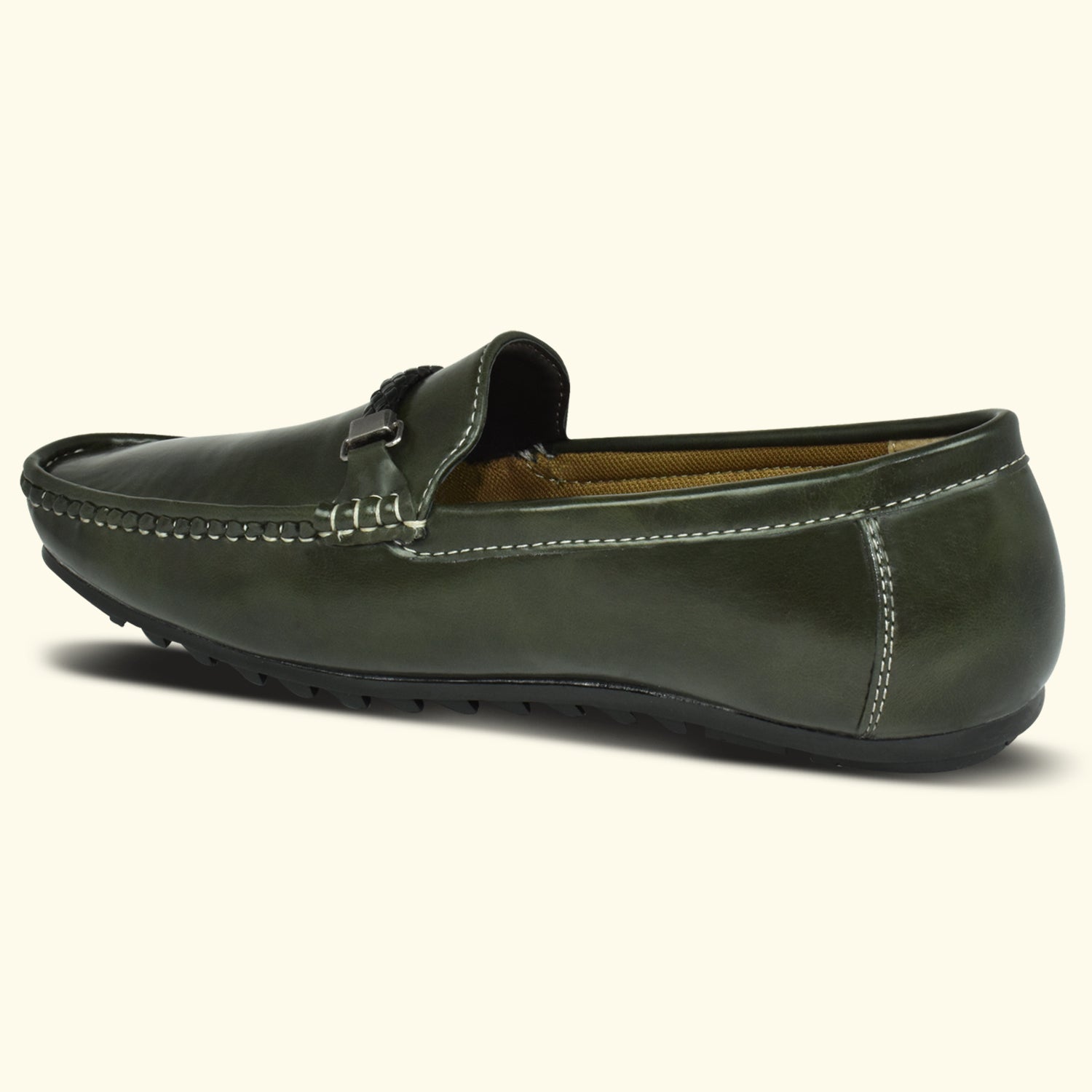 AJANTA Olve Green Loafers For Men| Soft Cushioned Insole | Slip-On Shoes for Casual, Office & Everyday Wear EG4023