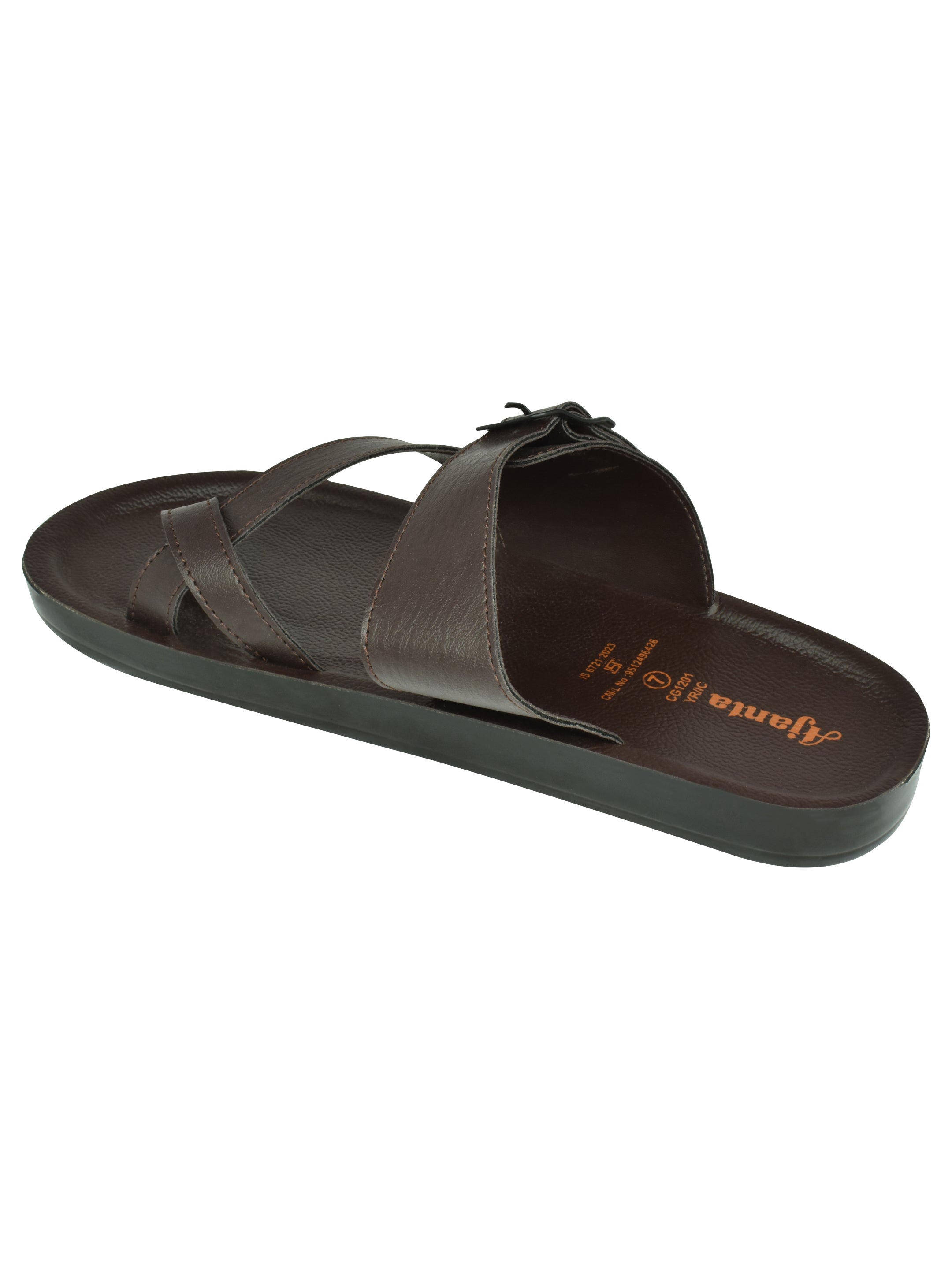 AJANTA Men's Brown Sandal | PU Poaring Upper | Durable Synthetic Sole | Lightweight & Comfortable Slippers EG3026