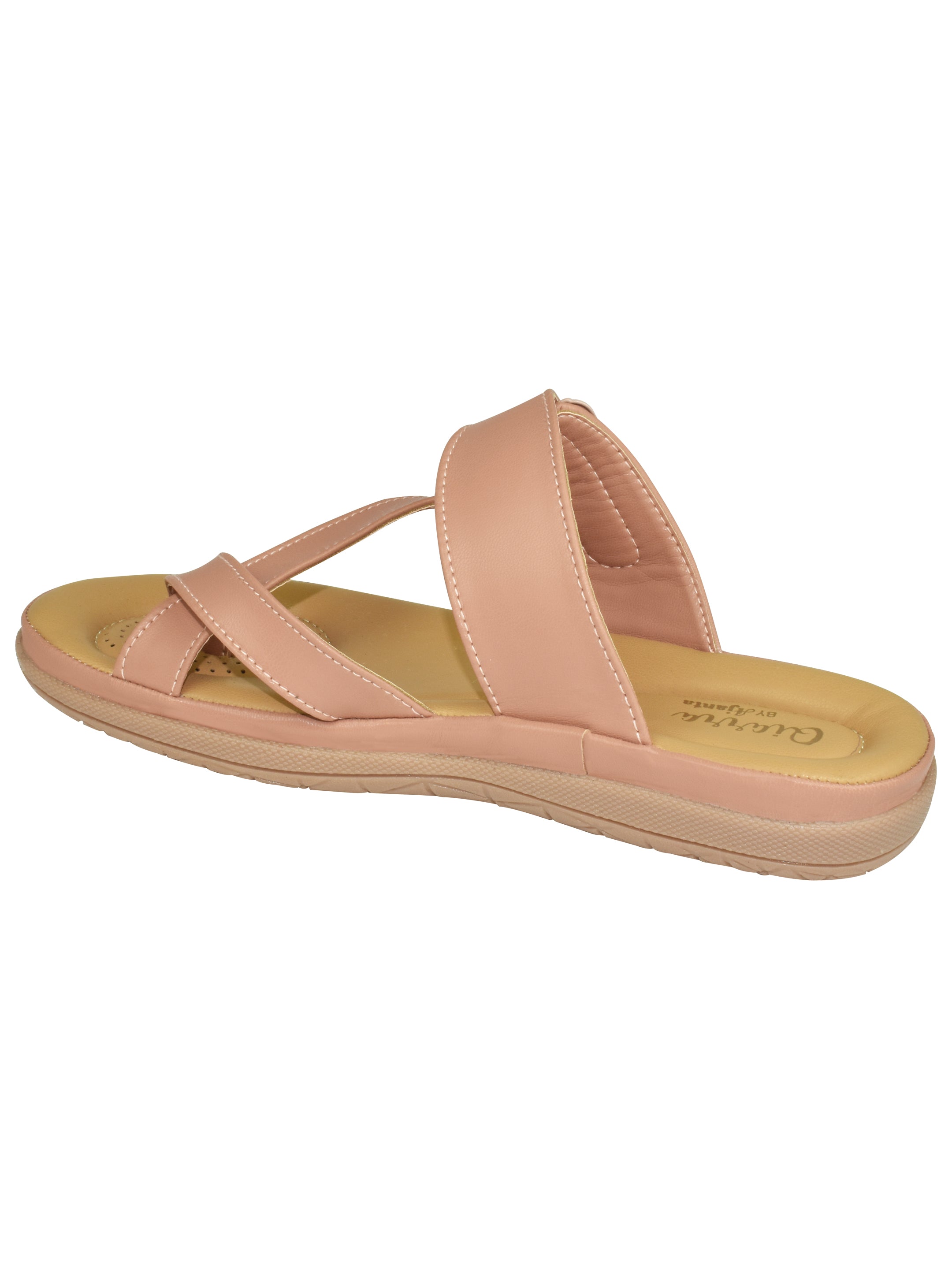 QIARRA by Ajanta Women’s One-Toe Flat Slip-On Sandal with Buckle Lock